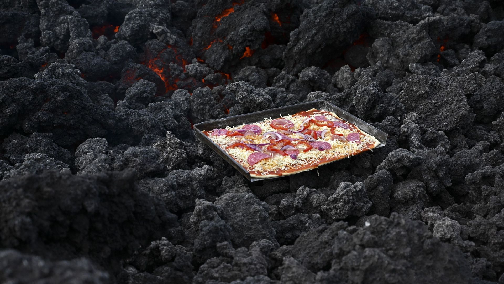 Pizza volcanique au Guatemala.