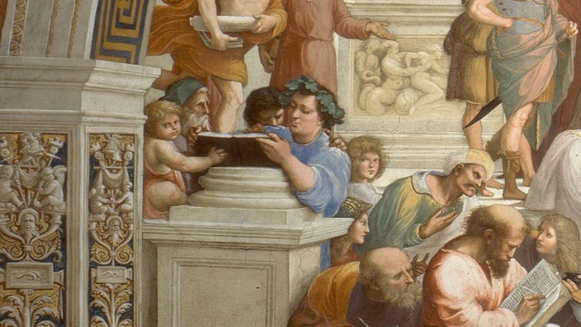 Le Philosophe Epicure dans L'école d'Athènes, peinte par Raphaël