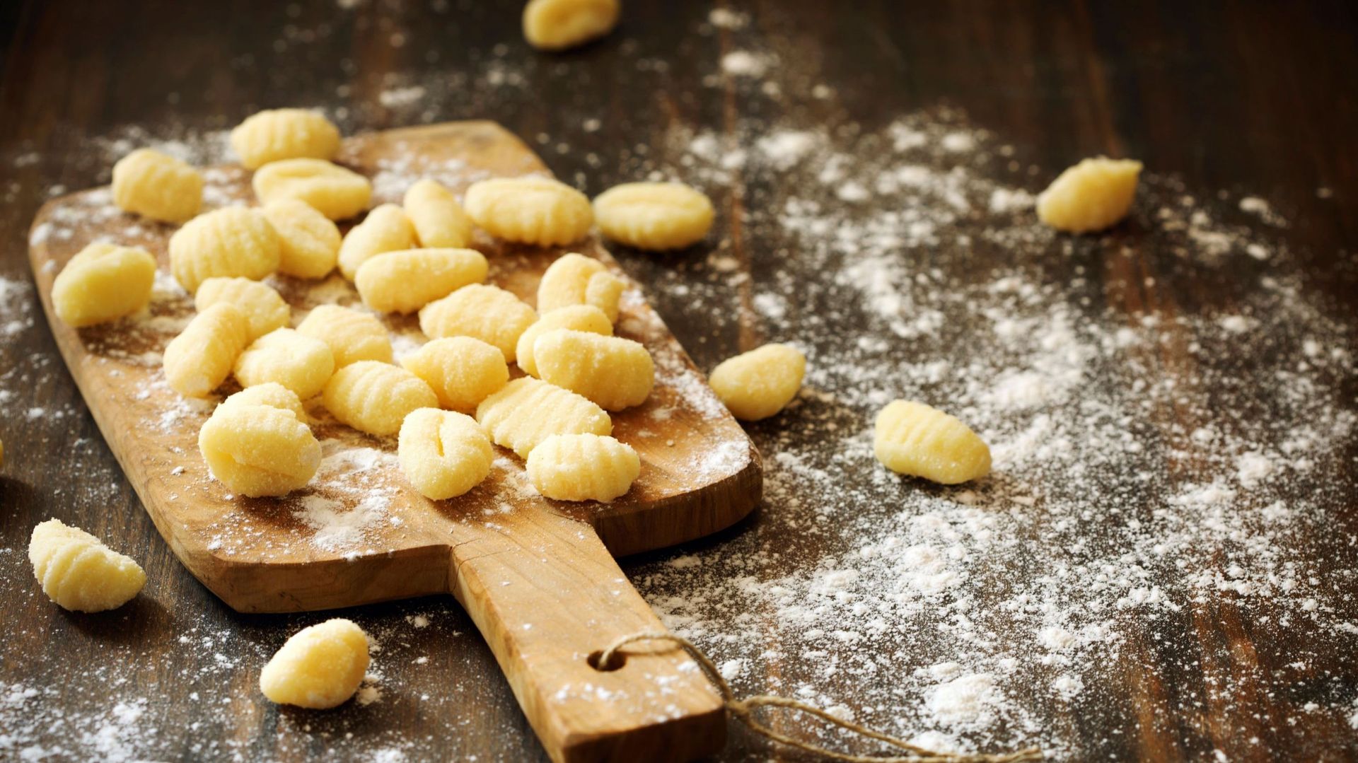 Uncooked homemade potato gnocchi