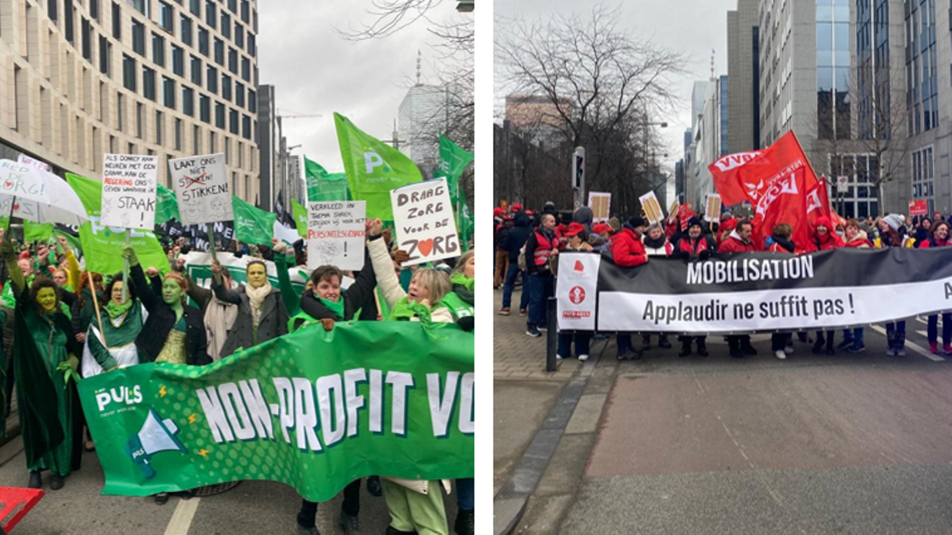 Les travailleurs du secteur non-marchand manifestent ce mardi à Bruxelles.