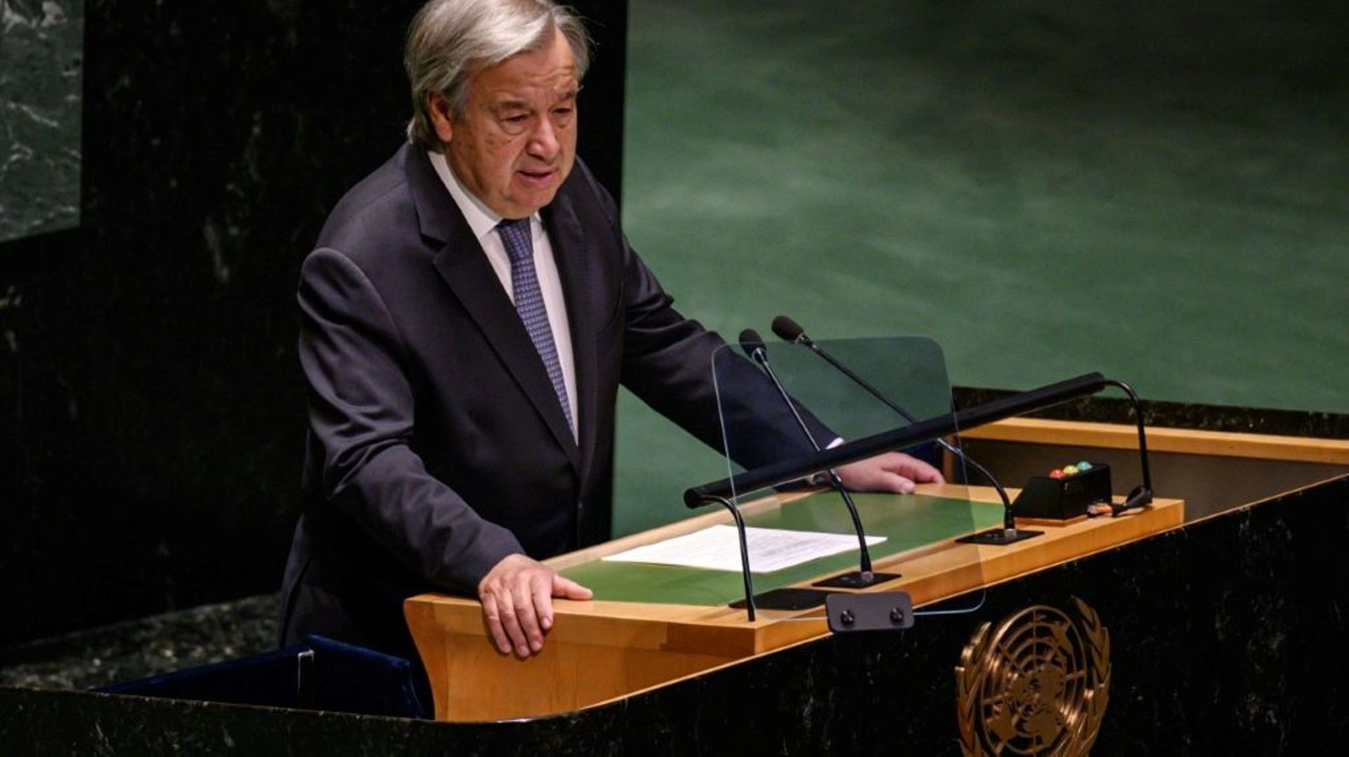 Le secrétaire général des Nations unies Antonio Guterres le 15 septembre 2022 devant l’Assemblée générale de l’ONU