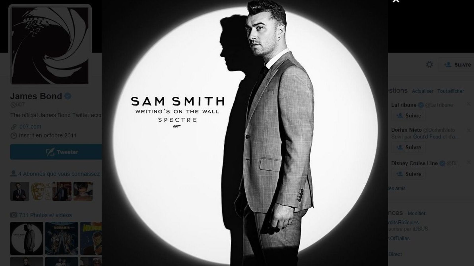 Sam Smith, interprète de la bande originale du prochain James Bond