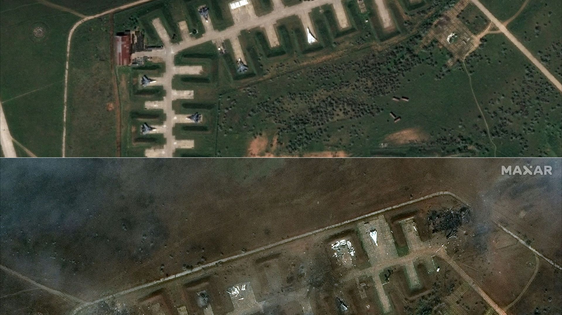 Guerre en Ukraine : le Pentagone "ignore" l'origine des explosions sur la  base aérienne russe de Saki, en Crimée - rtbf.be