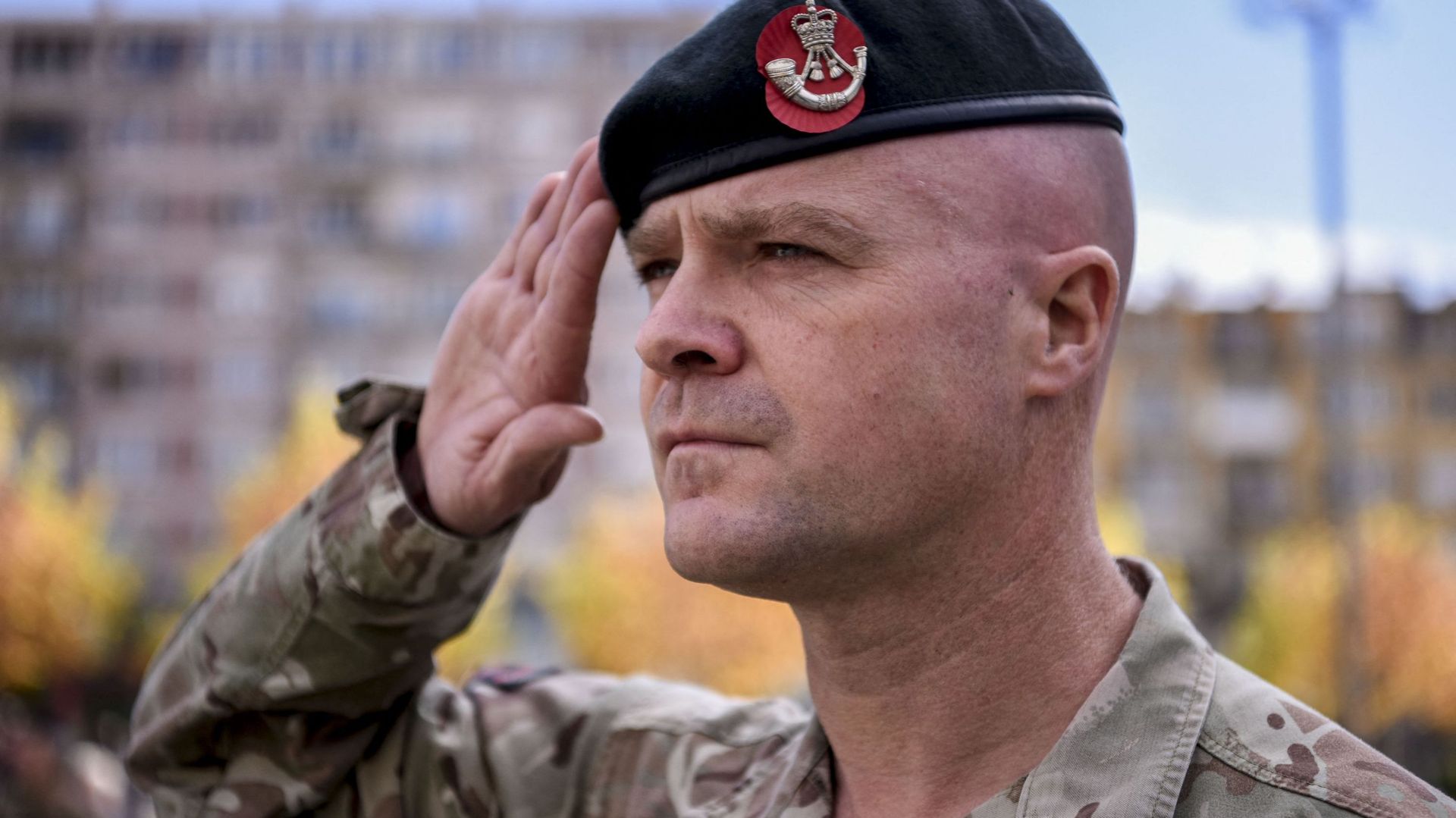 Soldat britannique dans une mission de l'Otan à Pristina (Kosovo), en novembre 2019