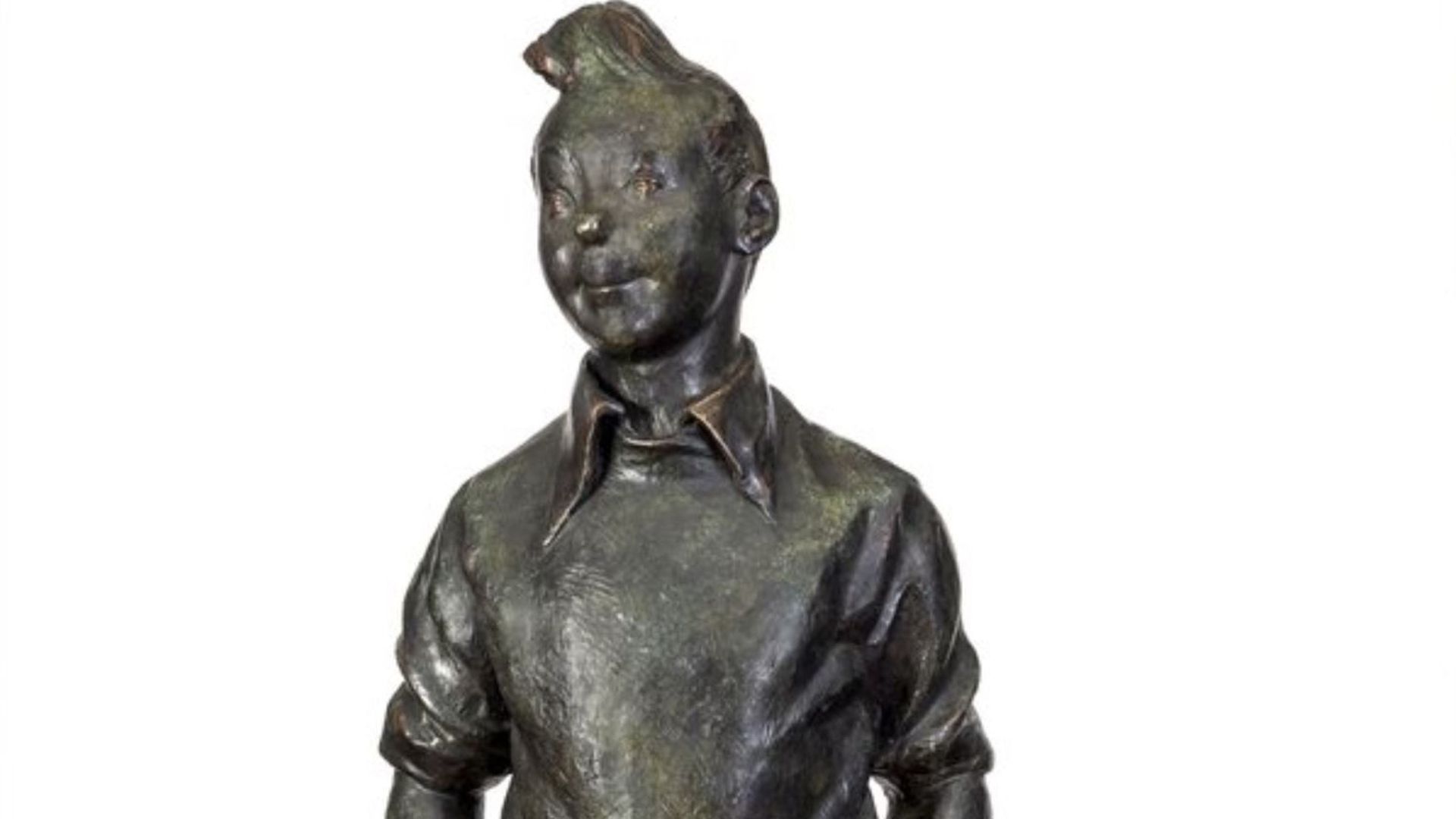 Une sculpture de Tintin réalisée par Nat Neujean, vendue à près de 170 000 euros.
