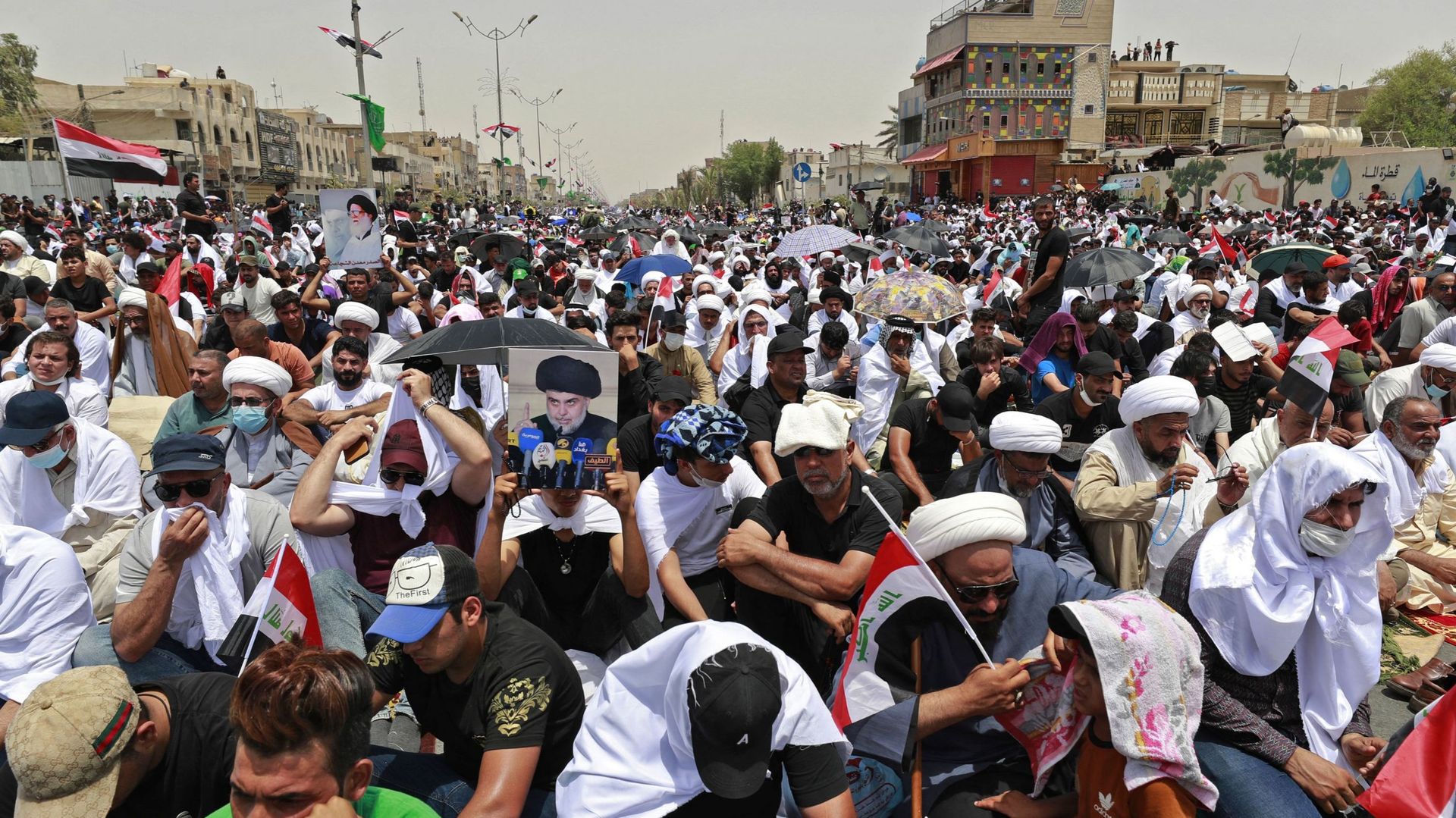 Les supporters du leader chiite à Bagdad