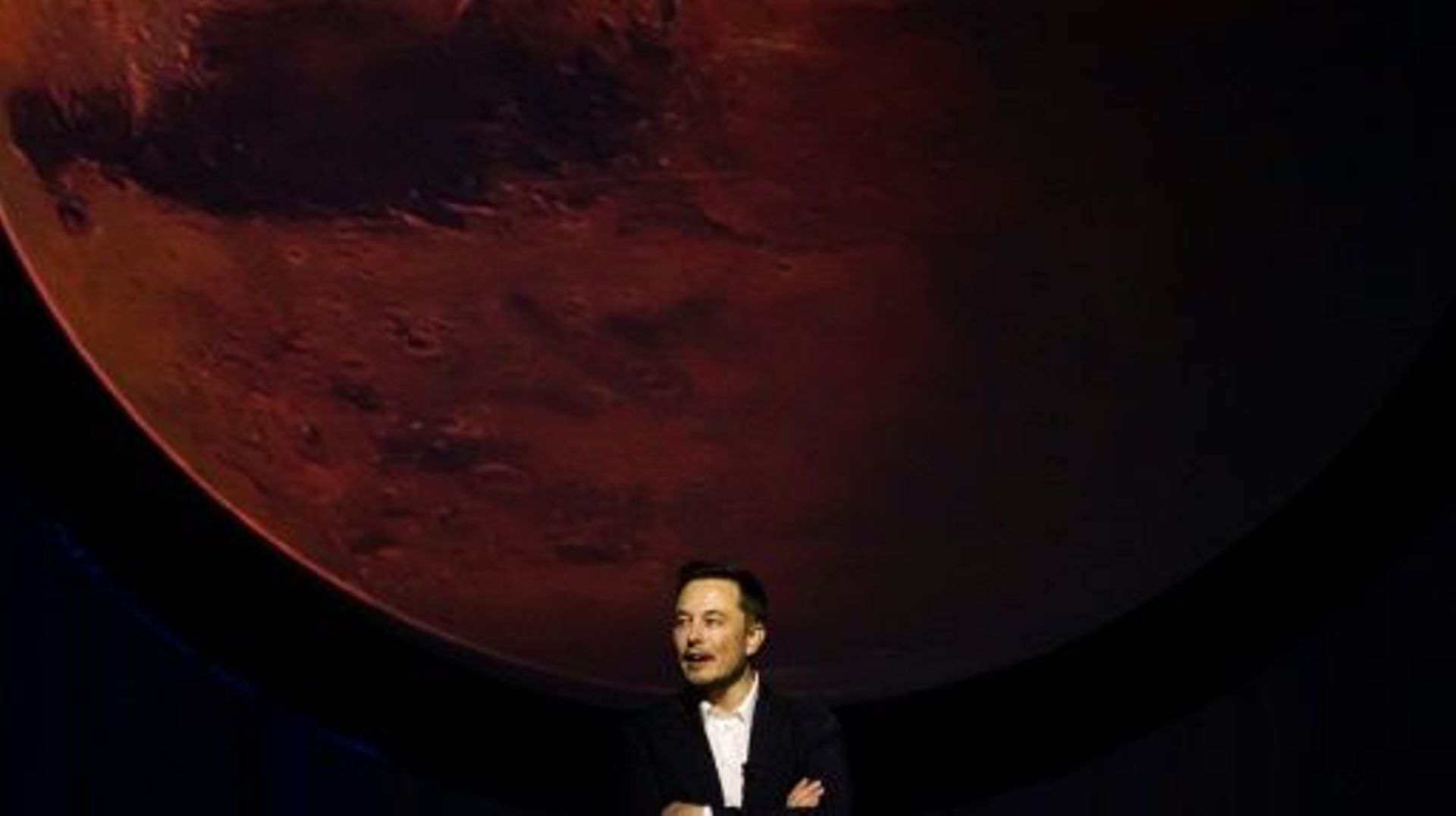 Elon Musk présente le 27 septembre 2016 son plan pour envoyer des humains sur Mars, lors d'un congrès international à Guadalajara, au Mexique