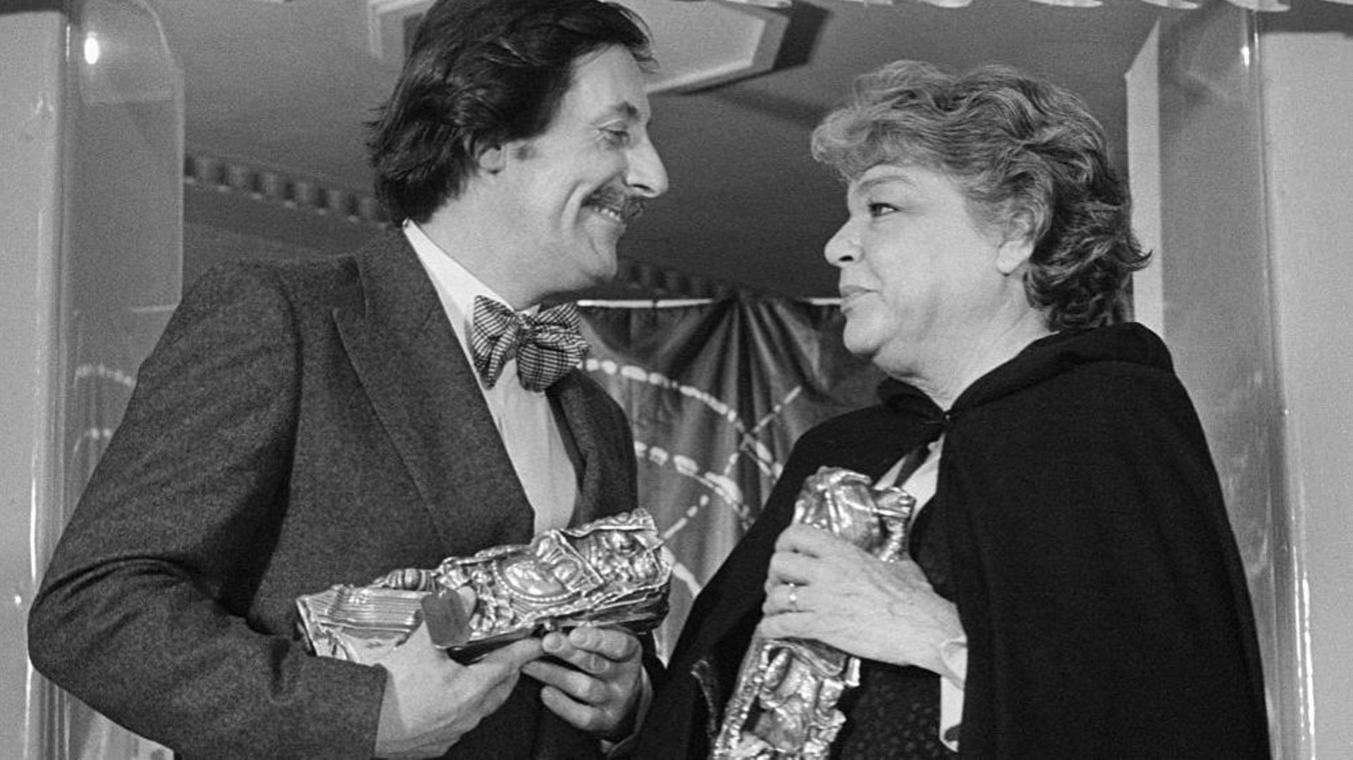 Jean Rochefort and Simone Signoret with Cesars