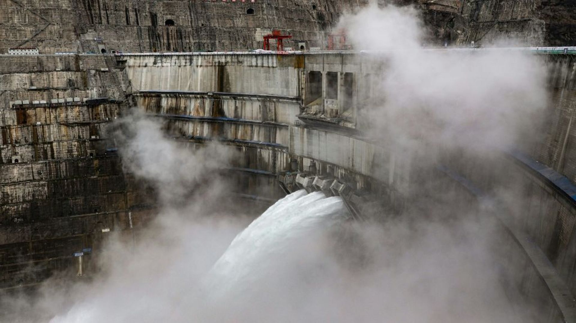 Le barrage hydroélectrique de Baihetan, dans la province chinoise du Sichuan, le 22 juin 2021