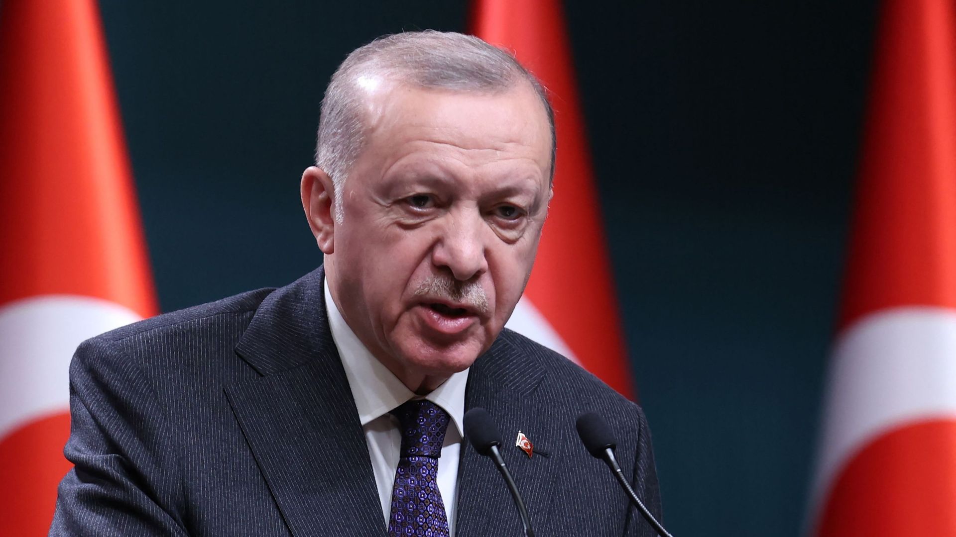 Recep Tayyip Erdogan, président de la République de Turquie depuis 2014, à Ankara le 22 mars 2022.