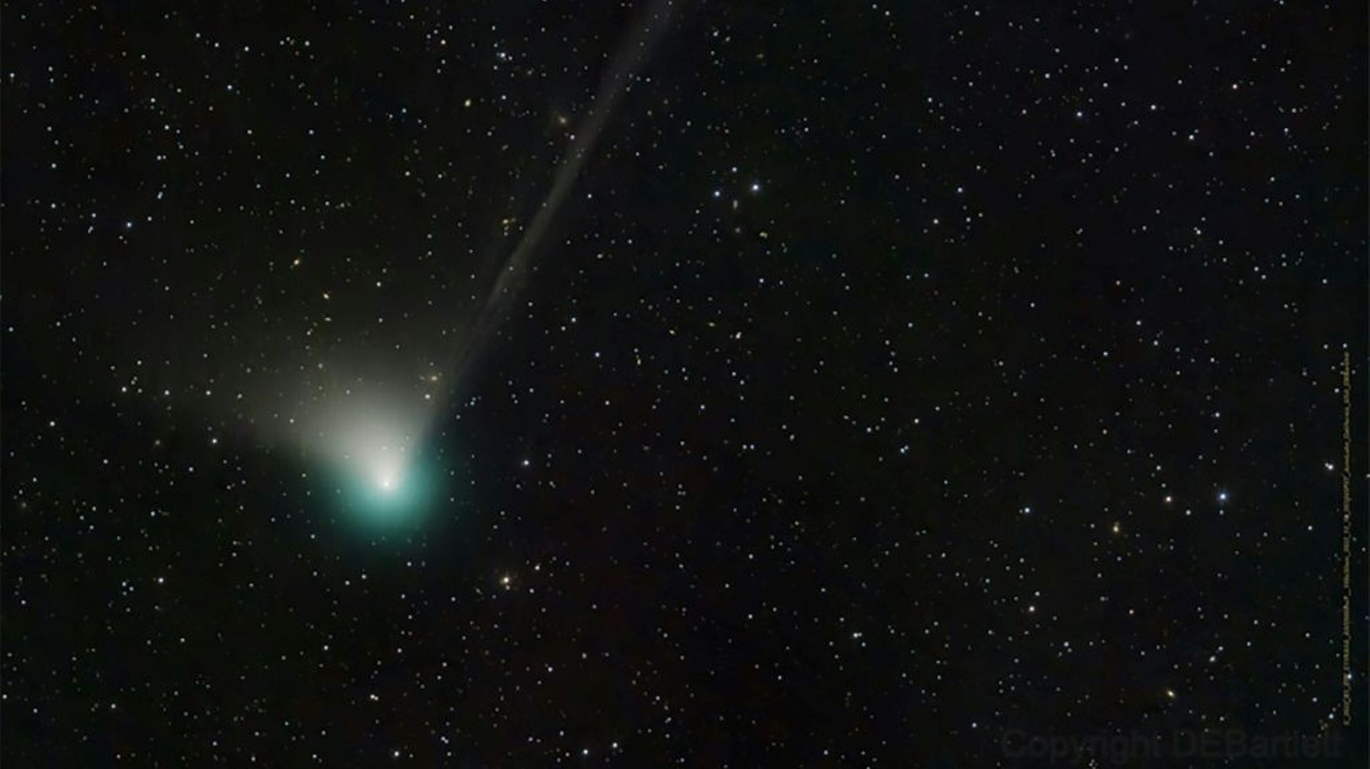 Photo fournie par la Nasa le 6 janvier 2022 montrant la comète C/2022 E3 (ZTF) découverte en mars par le programme Zwicky Transient Facility