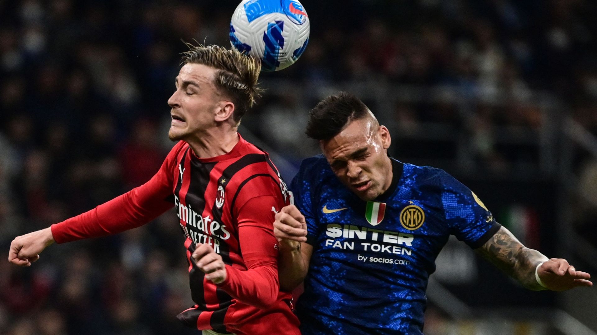 Coupe d'Italie : Saelemaekers (Milan AC) au duel avec Martinez (Inter)