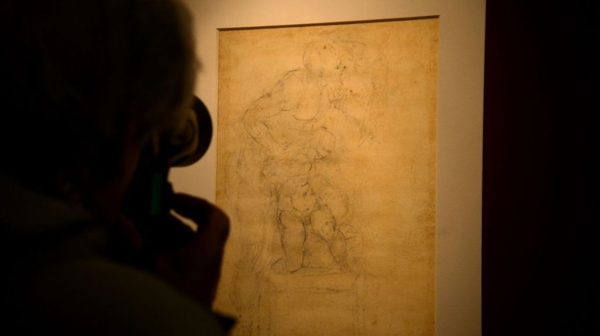Le dessin de Michel-Ange, "Le Sacrifice d'Isaac" exposé à Rome aux Musées du Capitole, le 21 avril 2017