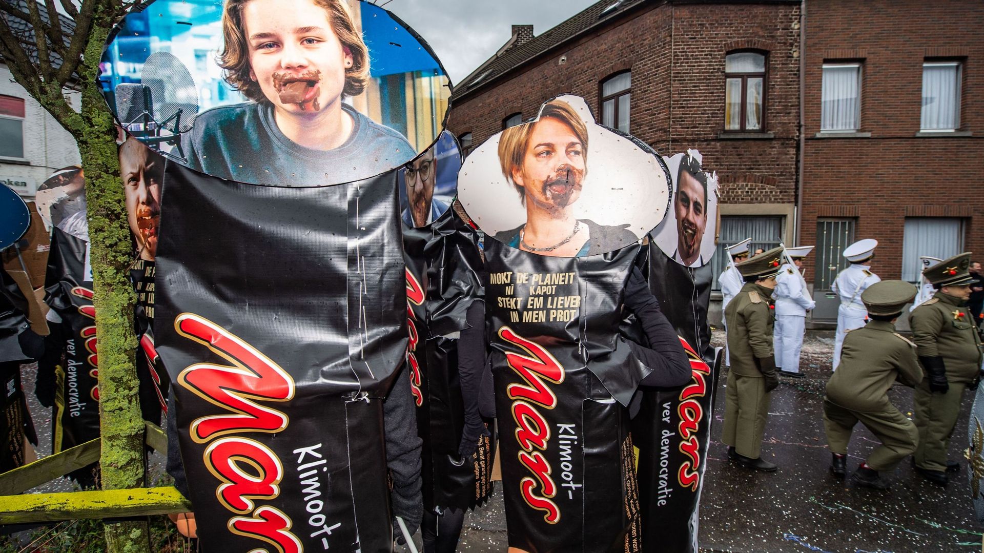 Joke Schauvliege, Anuna De Wever et la marche pour le climat brocardées au carnaval d'Alost