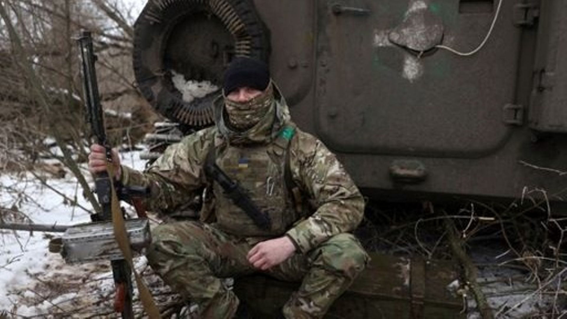 Un soldat ukrainien près de Bakhmout