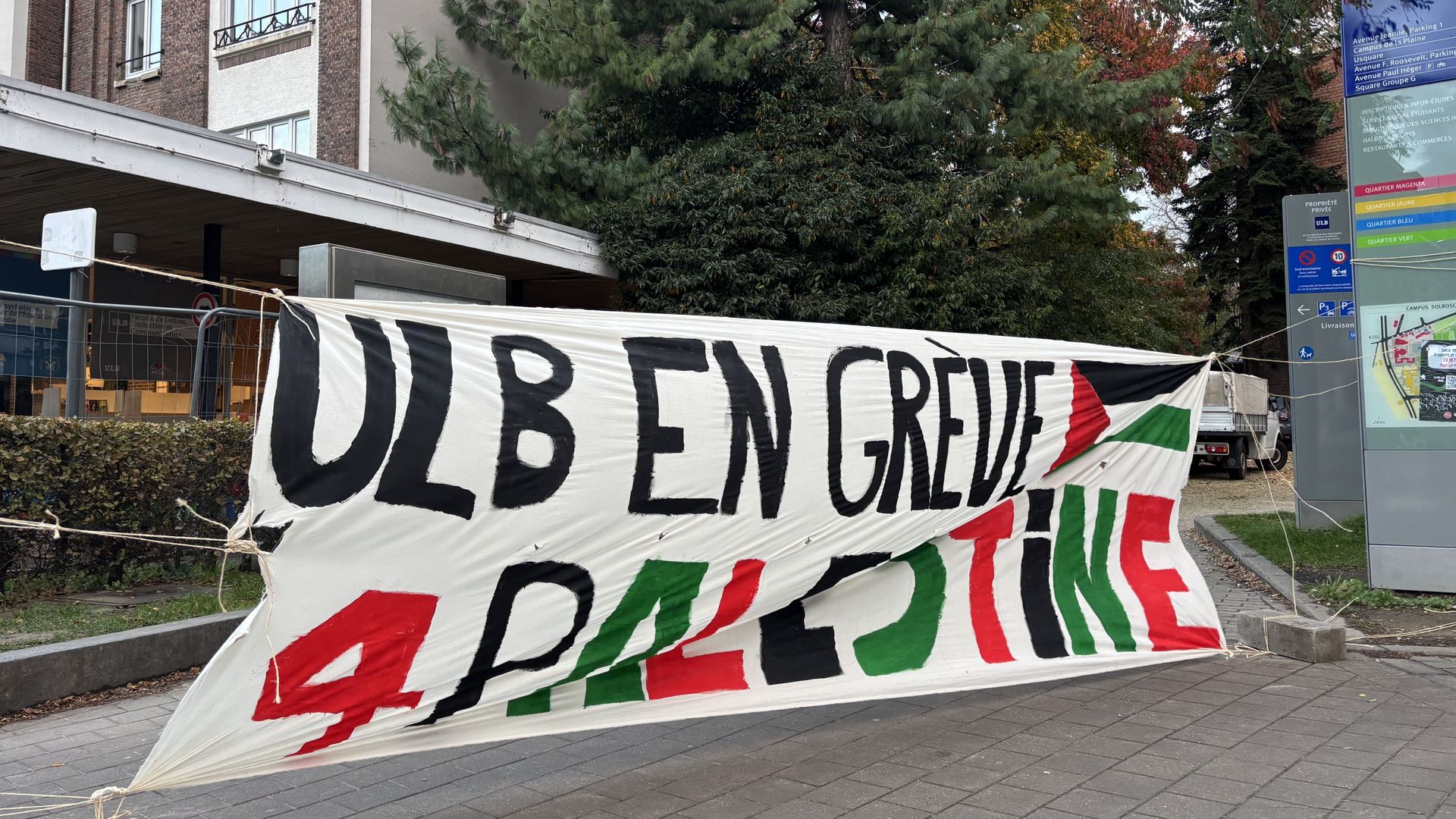 Un piquet de grève en soutien à la Palestine à l’Université Libre de Bruxelles