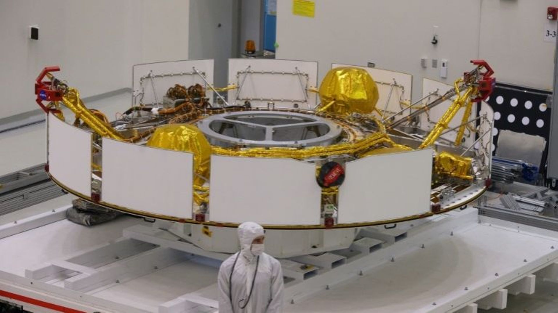 Salle d'assemblage du vaisseau spatial de la mission Mars 2020, au centre spatial de Pasadena, en Californie, le 27 décembre 2019.