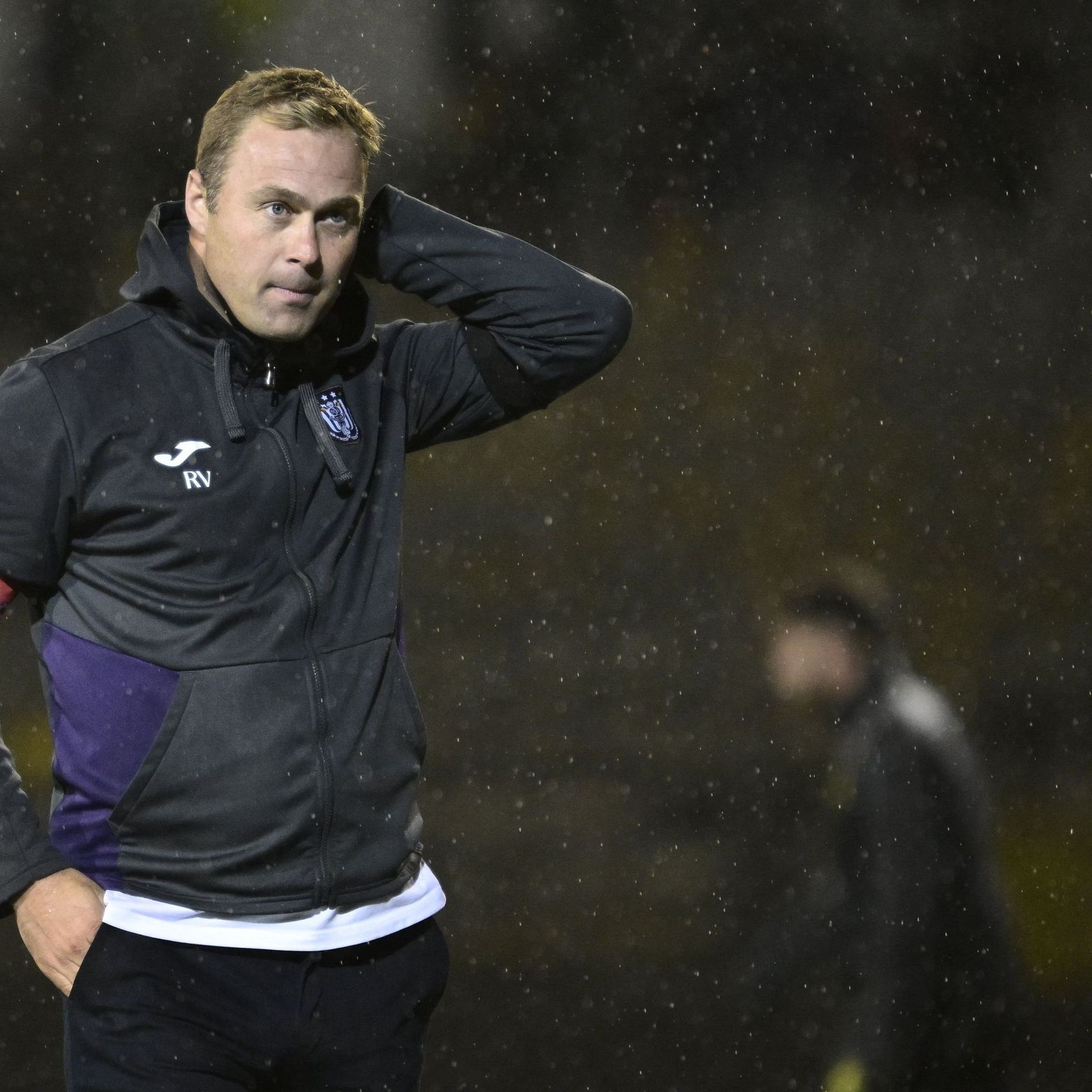 RSCA Futures head coach Robin Veldman pictured during a soccer match  between RSC Anderlecht Futures