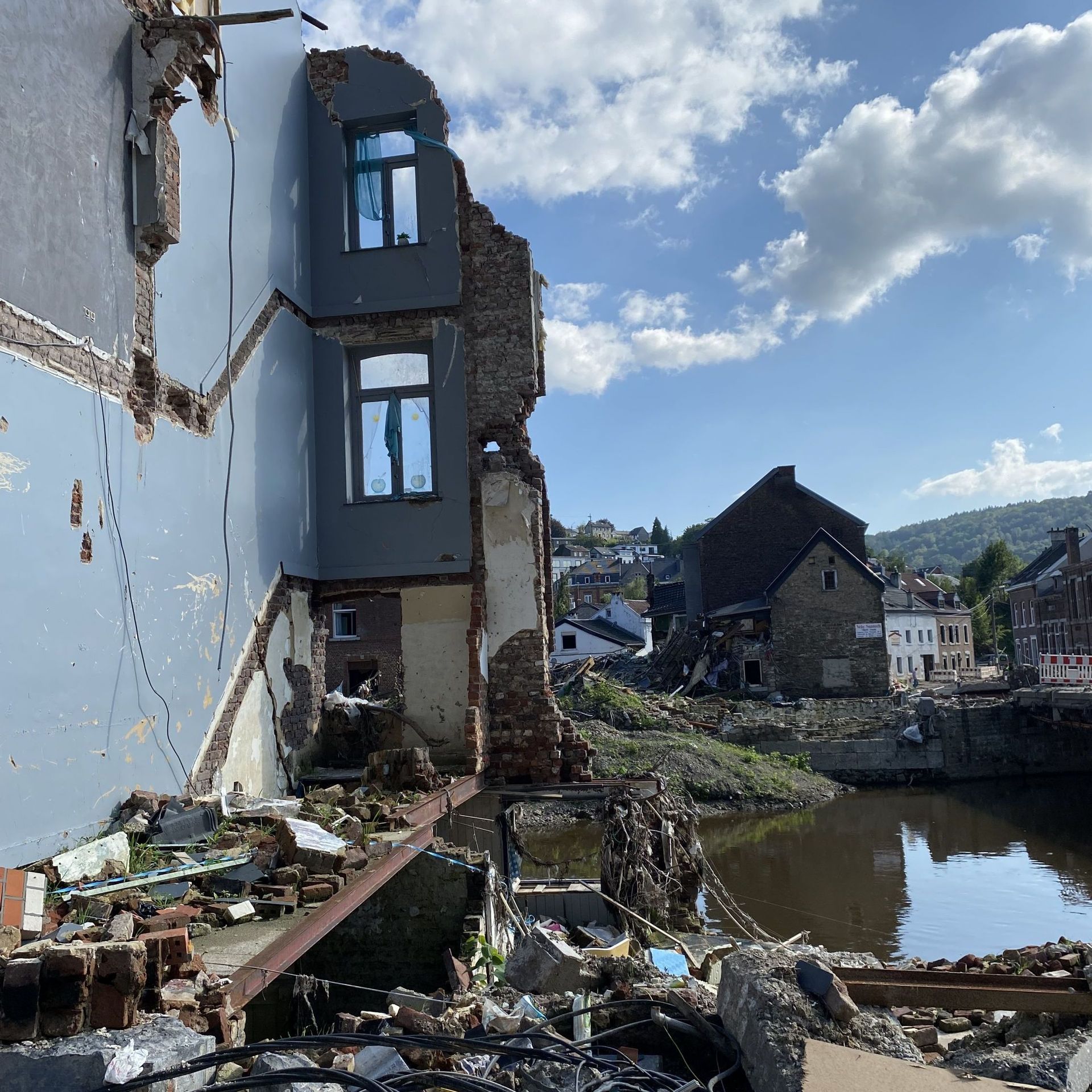 Une maison complètement détruite par les inondations à Pepinster