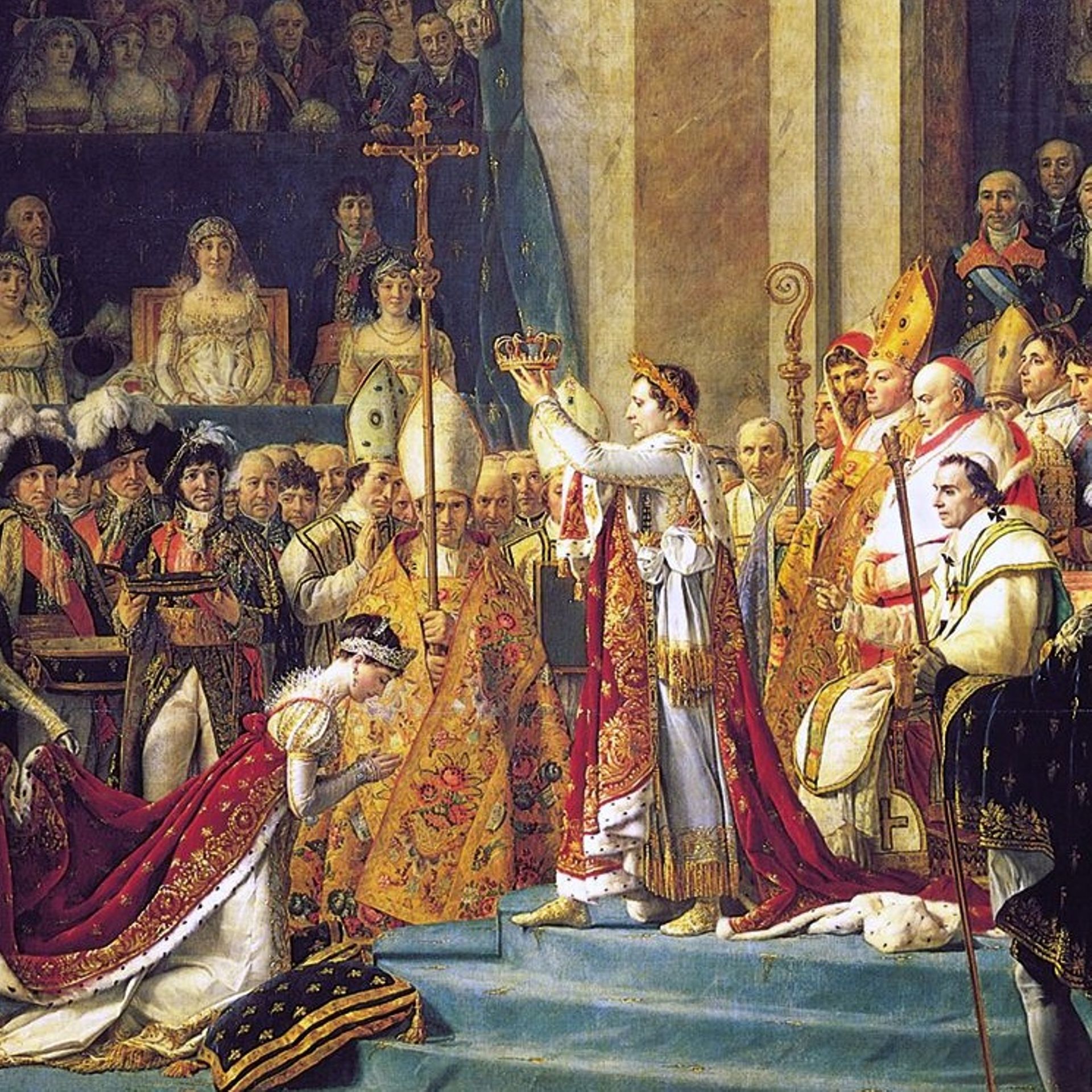 Le Sacre de Napoléon Ier, par le peintre Jacques-Louis David (détail)