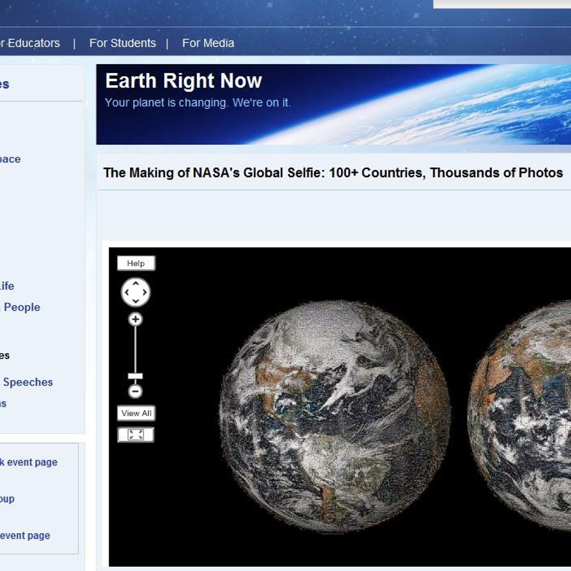 nasa selfie jour de la terre