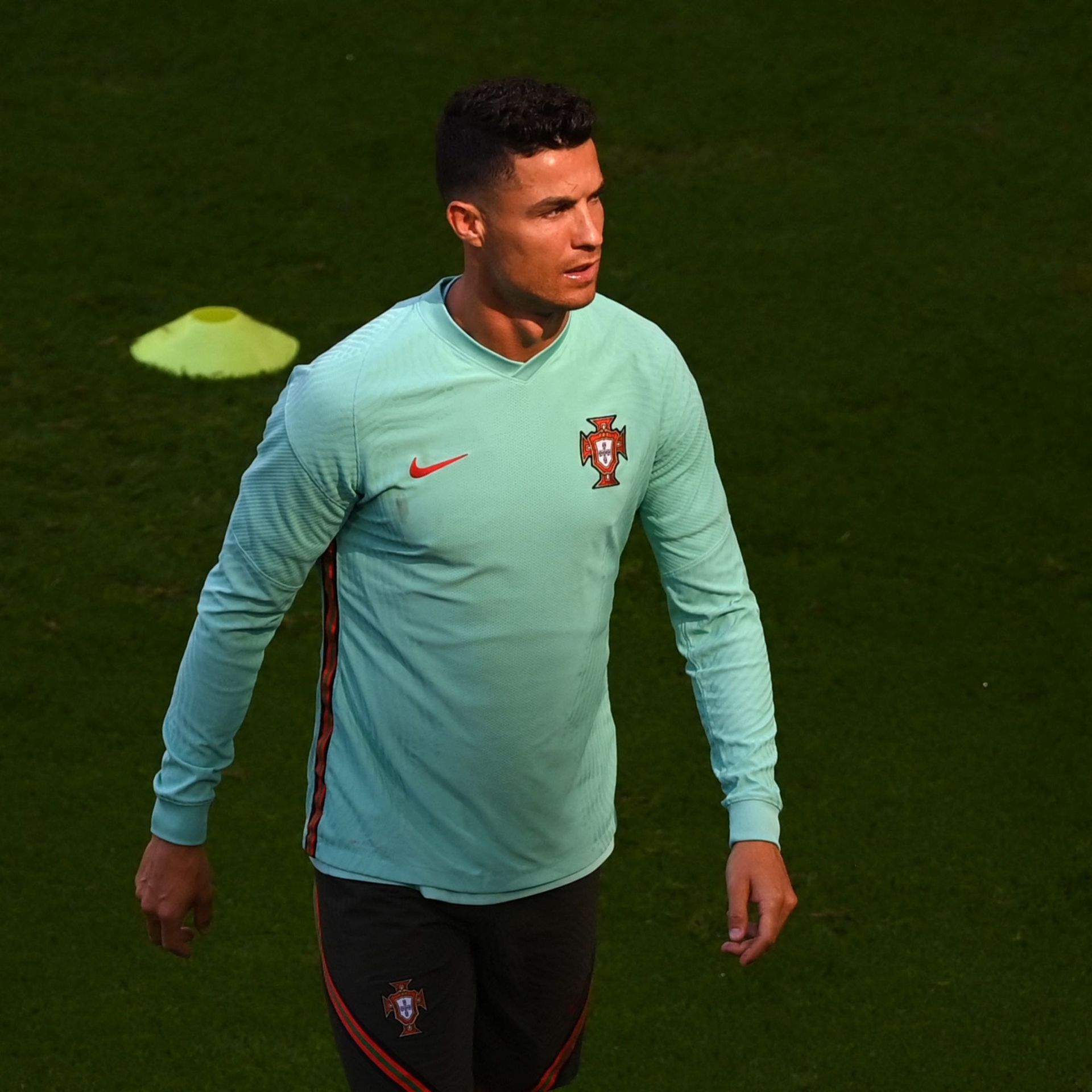 Cristiano Ronaldo à l'entraînement avec le Portugal.