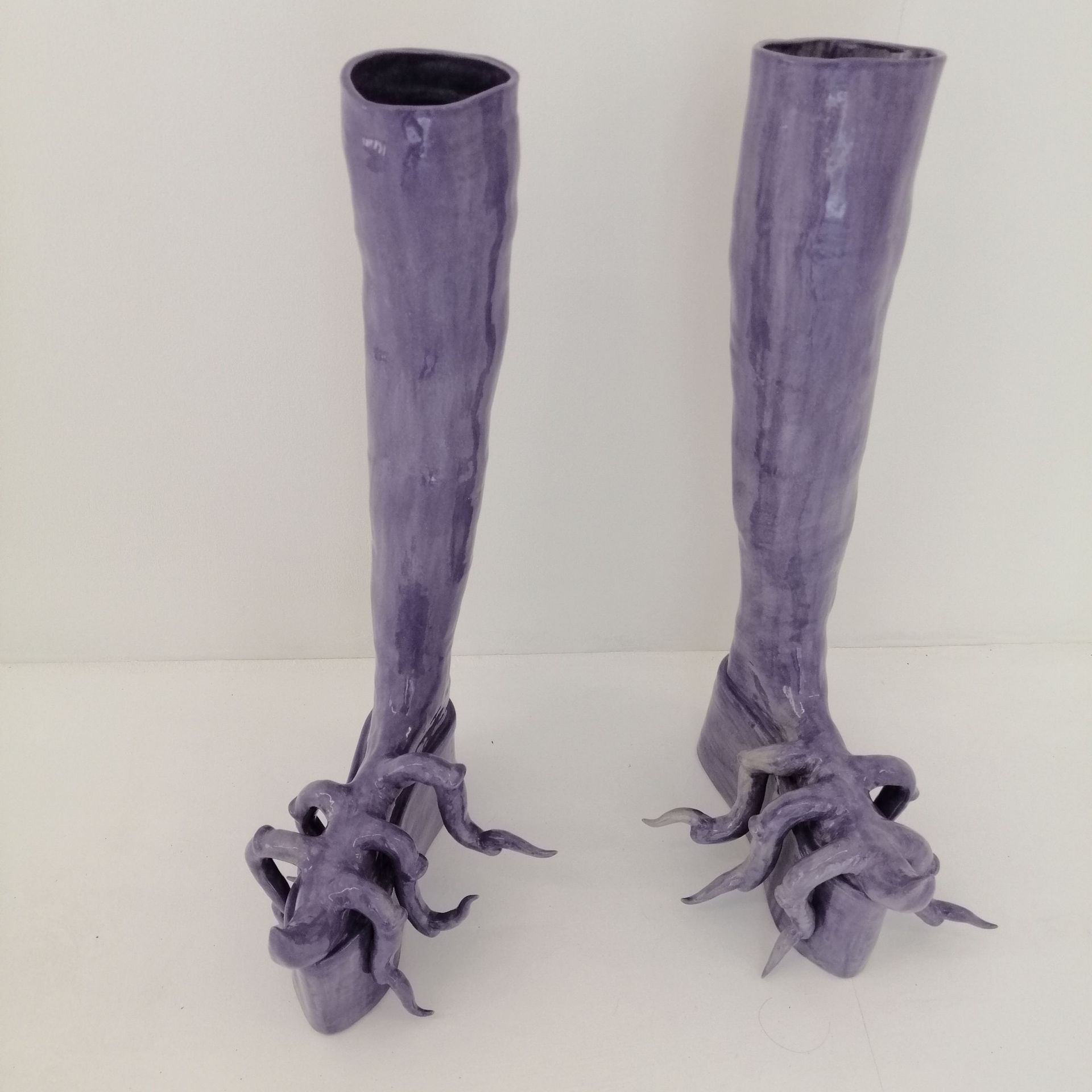 Naomi Gilon, "Spring assortment: Lilac Bag/Platform thigh-high boots", 2021 