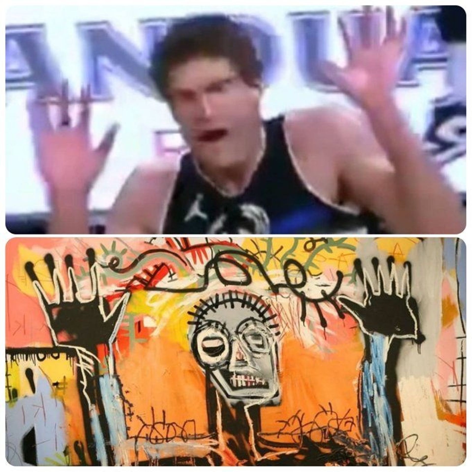 JM Basquiat versus  Brook Lopez des Milwaukee Bucks 