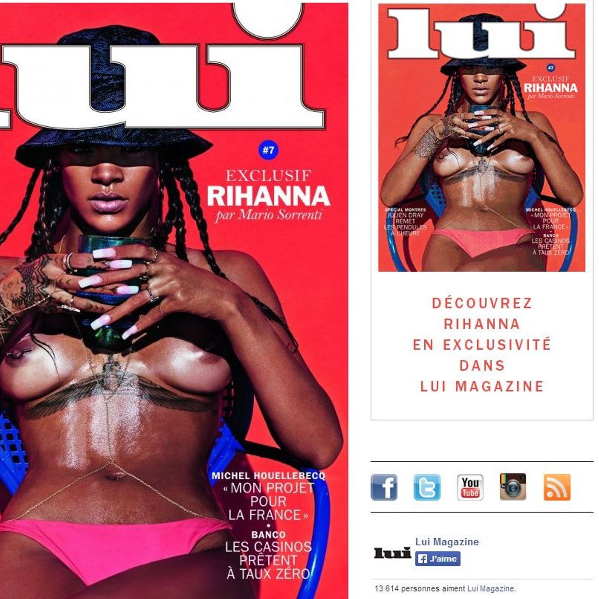 Rihanna nue dans Lui, le coup incroyable du magazine français - RTBF Actus