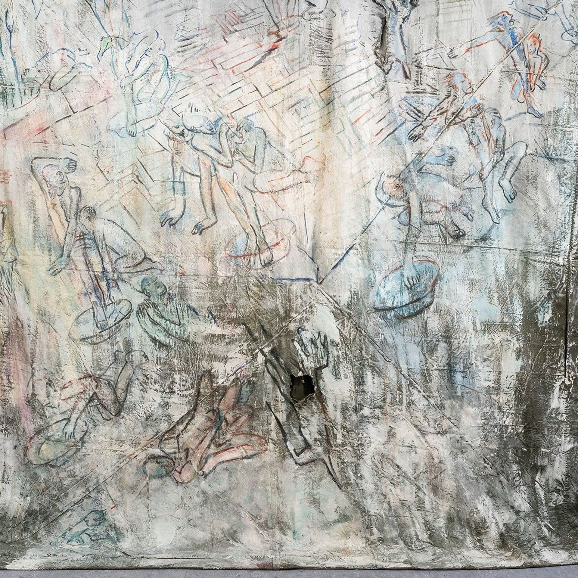 Sarah Kaliski, peinture sur bâche (détail)