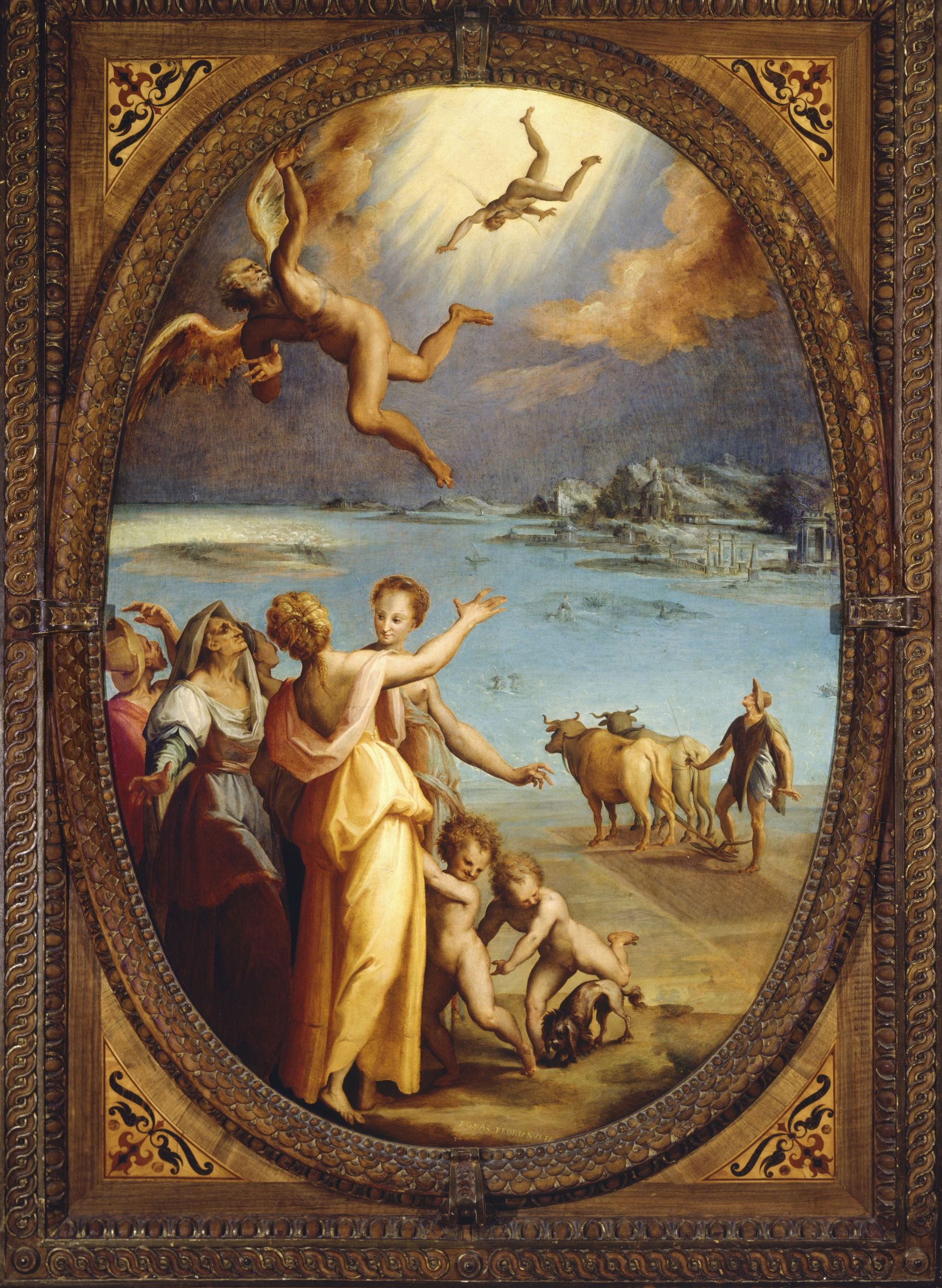 La Chute d'Icare, par Giovanni Fedini, au Palazzo Vecchio de Florence