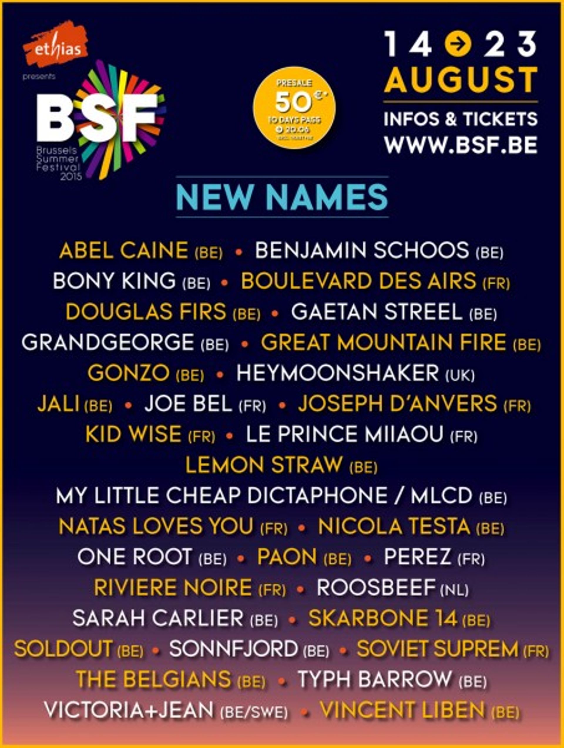 33 nouveaux noms viennent compléter l'affiche du Brussels Summer Festival -  