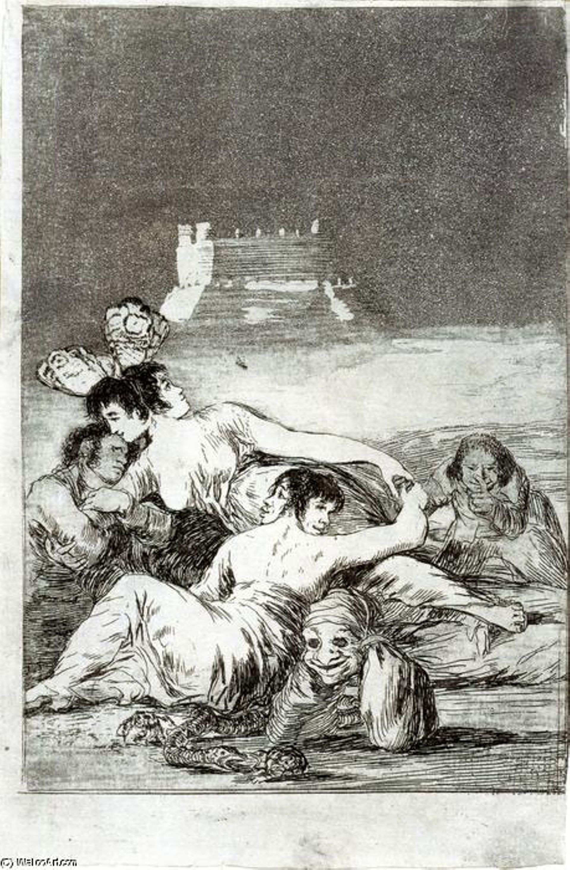 Goya "le Songe du mensonge et de l'inconstance"