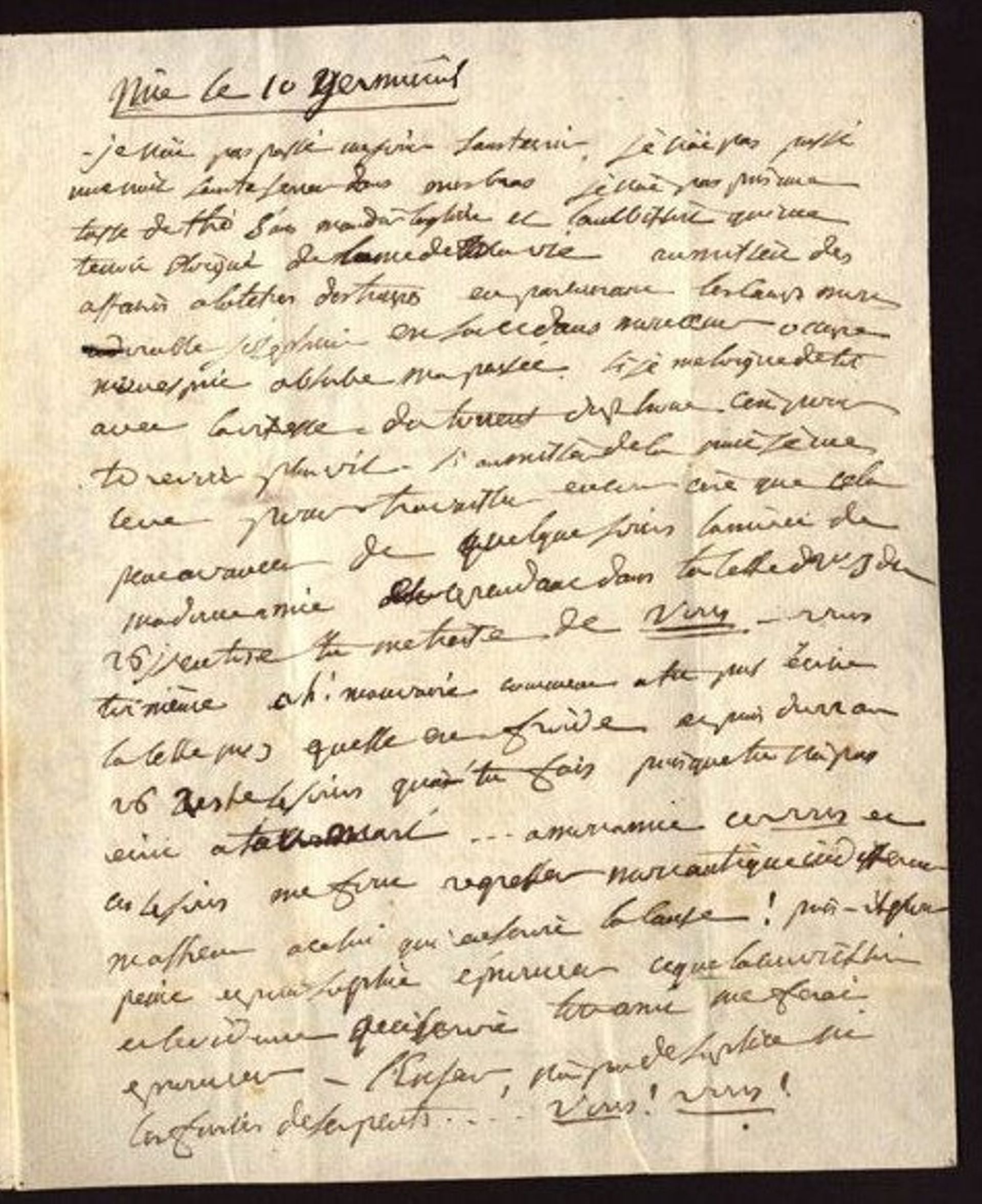 Lettre du Général Bonaparte à son épouse Joséphine de Beauharnais le 30 mars 1796.