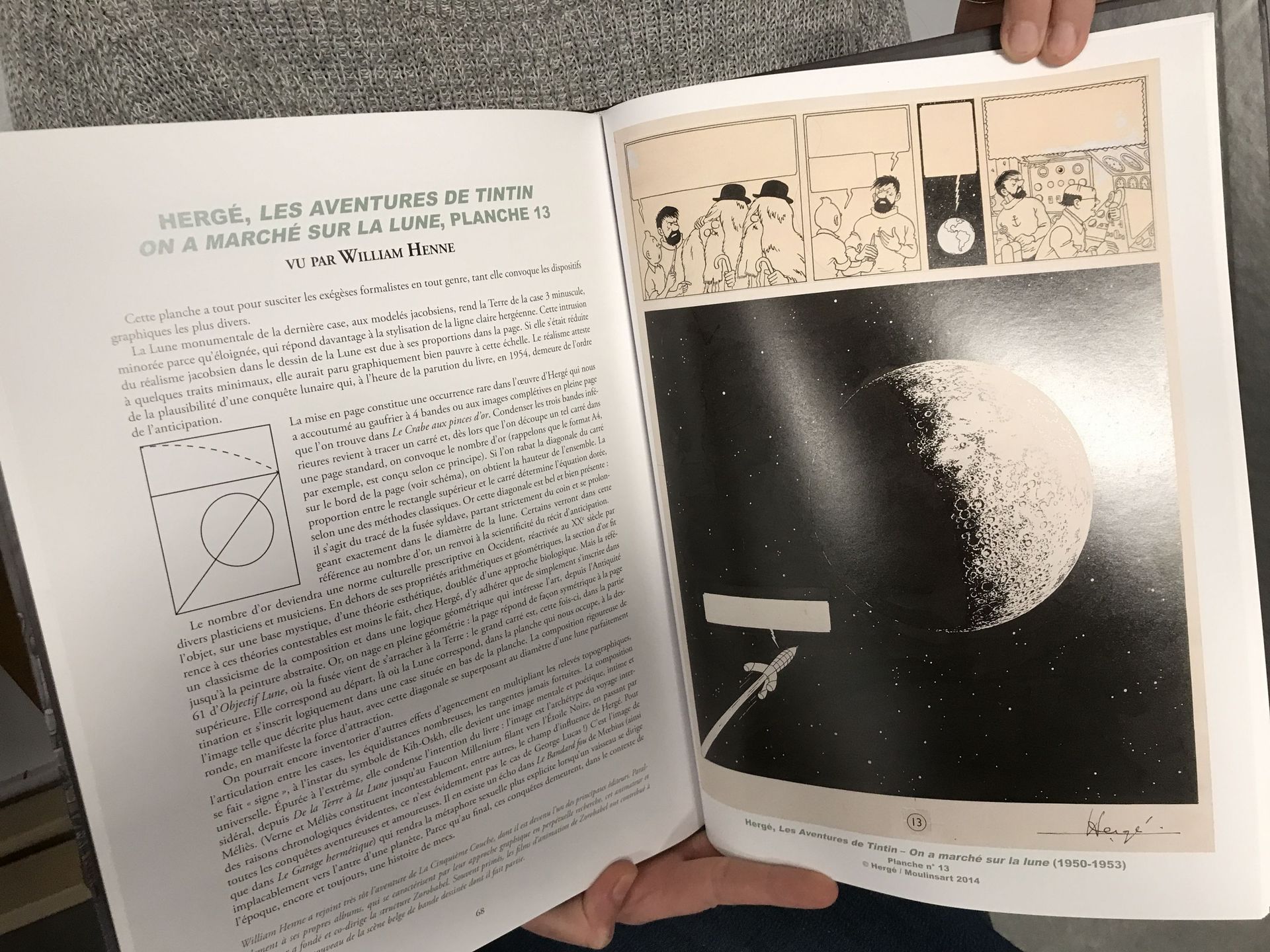 Le fonds liégeois possède deux planches originales d'Hergé de l'album "On a marché sur la lune"