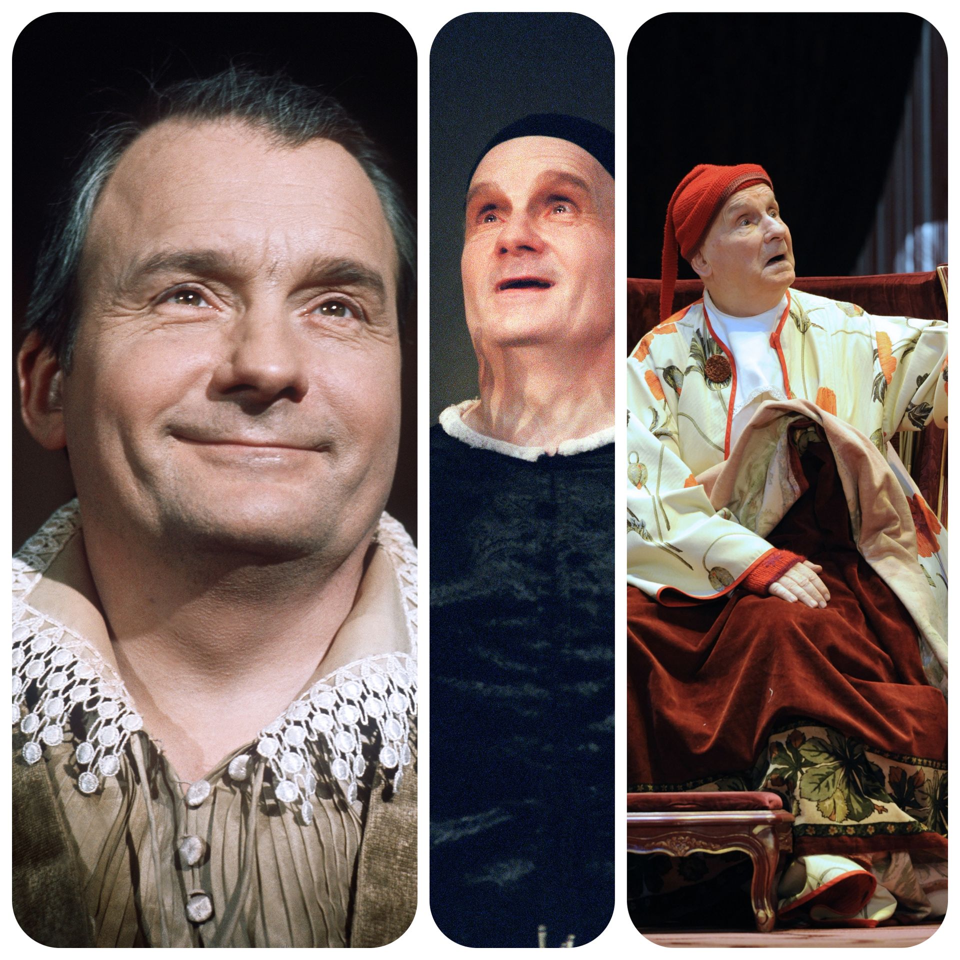 Michel Bouquet dans des pièces de Molière : "le malade imaginaire" et "l’avare" (au centre)