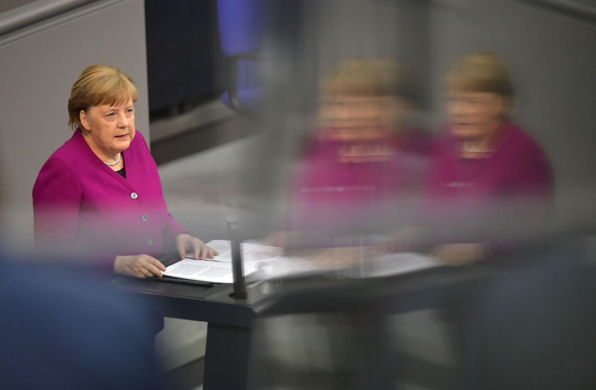 Angela Merkel au Bundestag, à Berlin, le 23 avril 2020