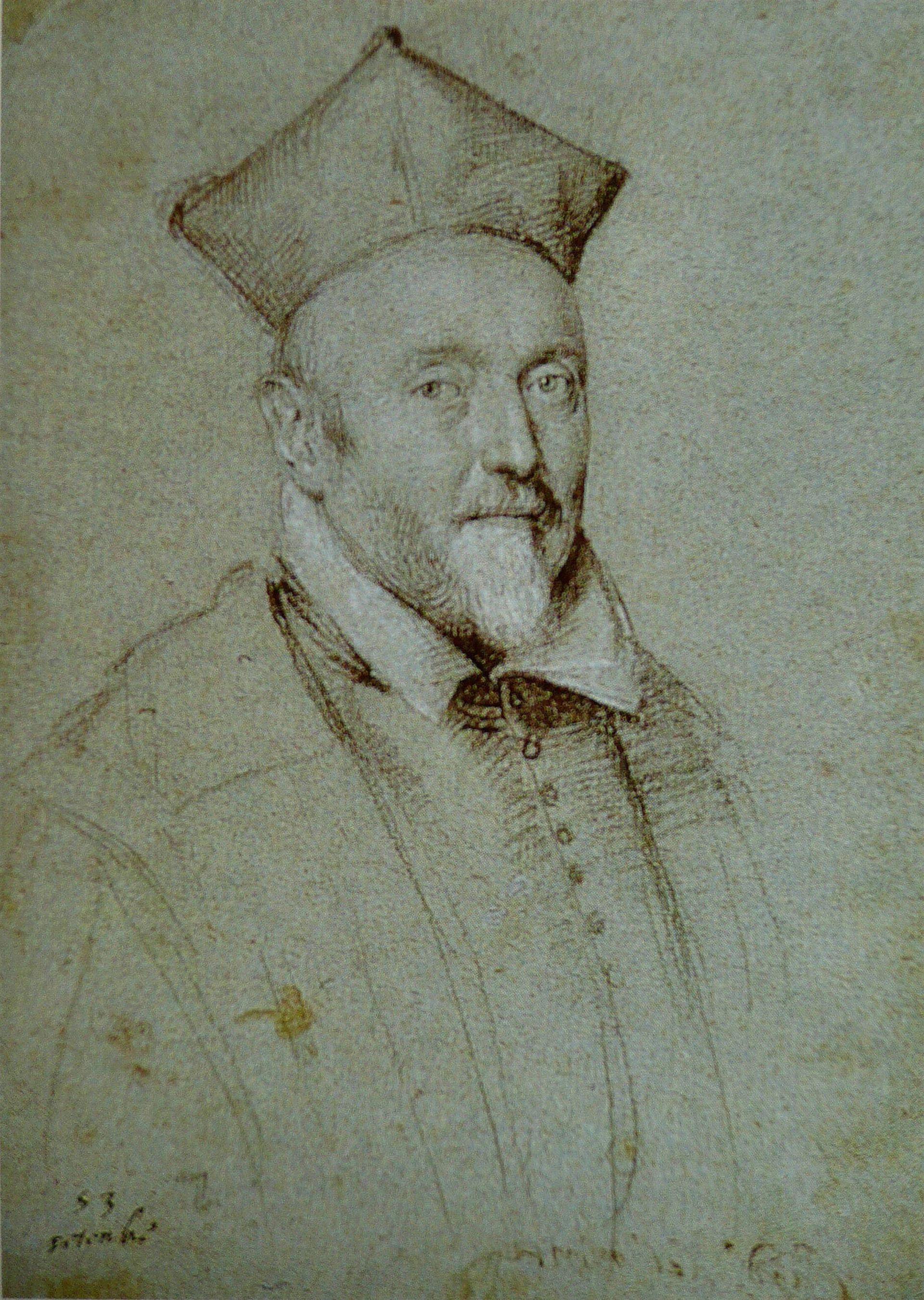 Le cardinal Del Monte, mécène et protecteur du peintre.
Dessin d'Ottavio Leoni, 1616. Musée d'Art John-et-Mable-Ringling, Sarasota (Floride).
