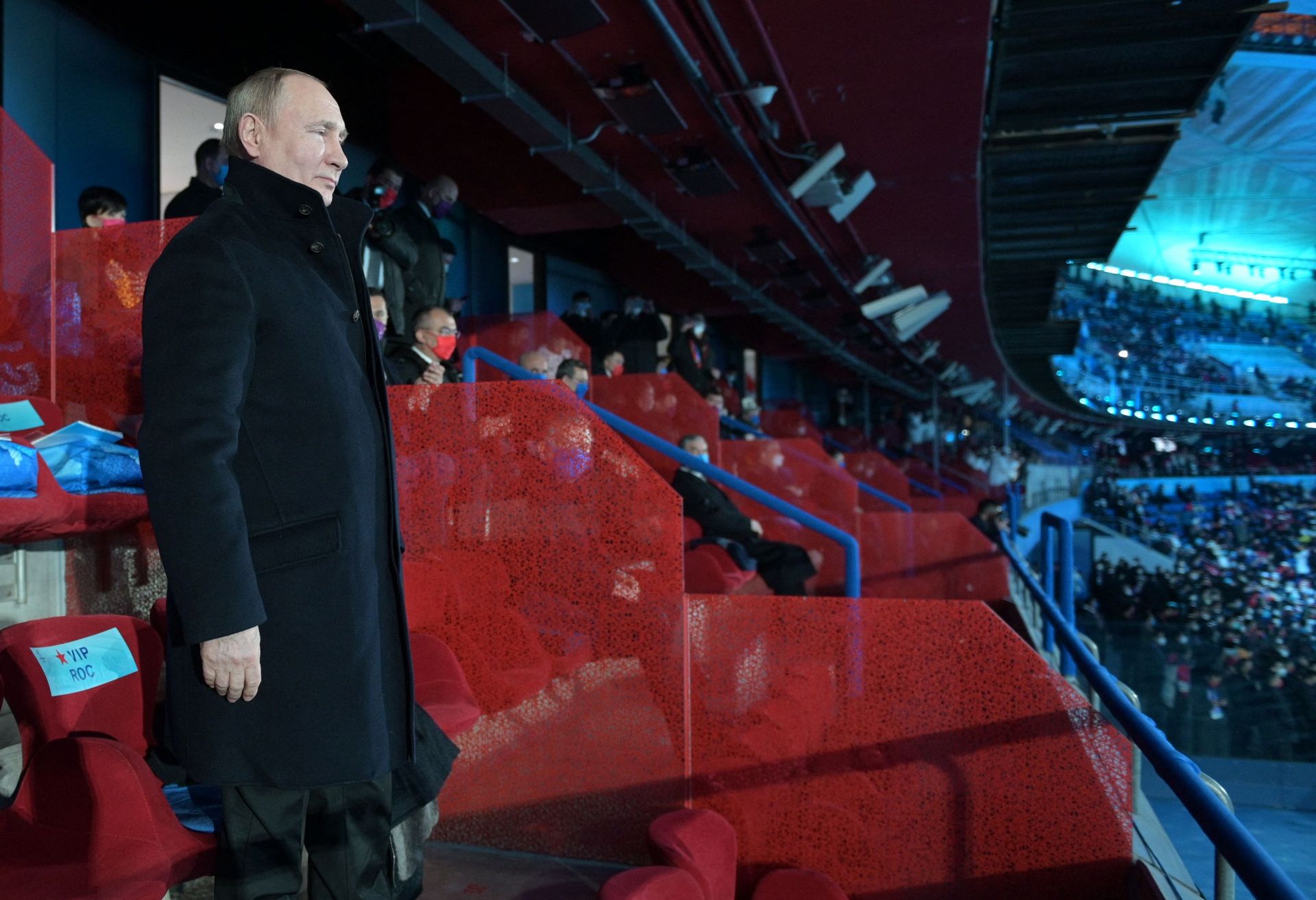 Vladimir Poutine dans le stade de Pekin le 4 février 2022