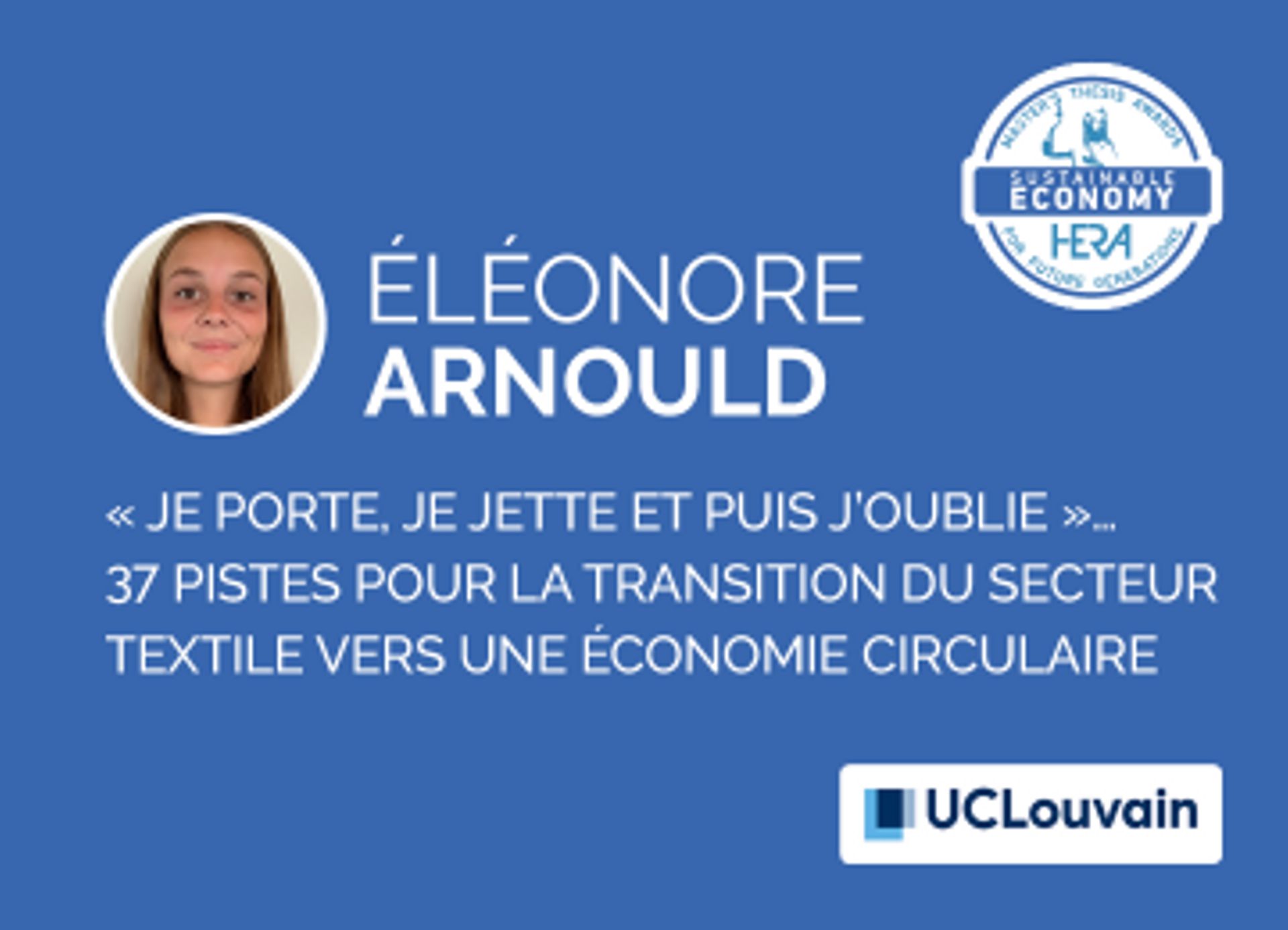 Éléonore Arnould – Économie circulaire dans le secteur textile 