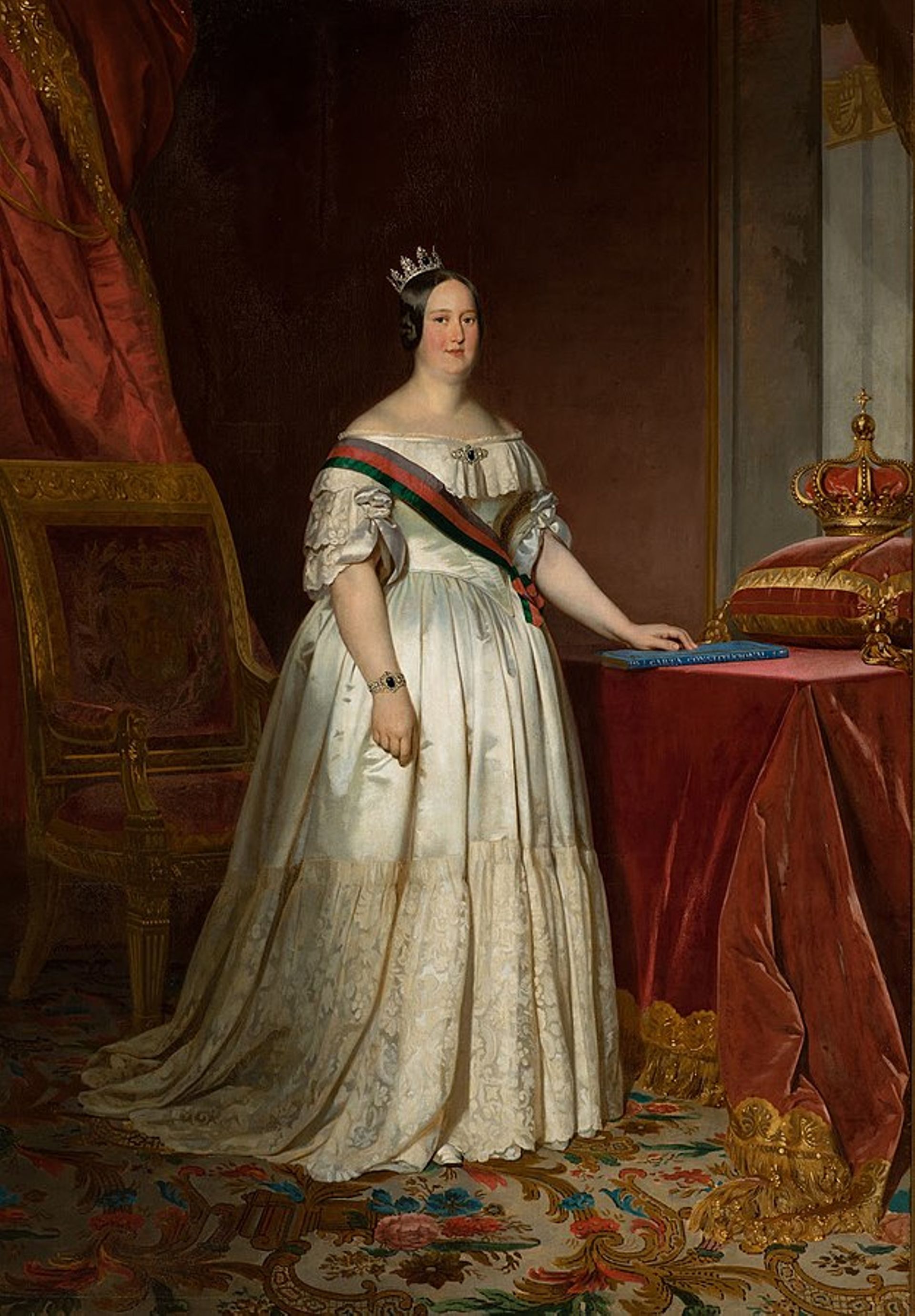 La reine Marie II de Portugal, palais national d’Ajuda, Portugal.