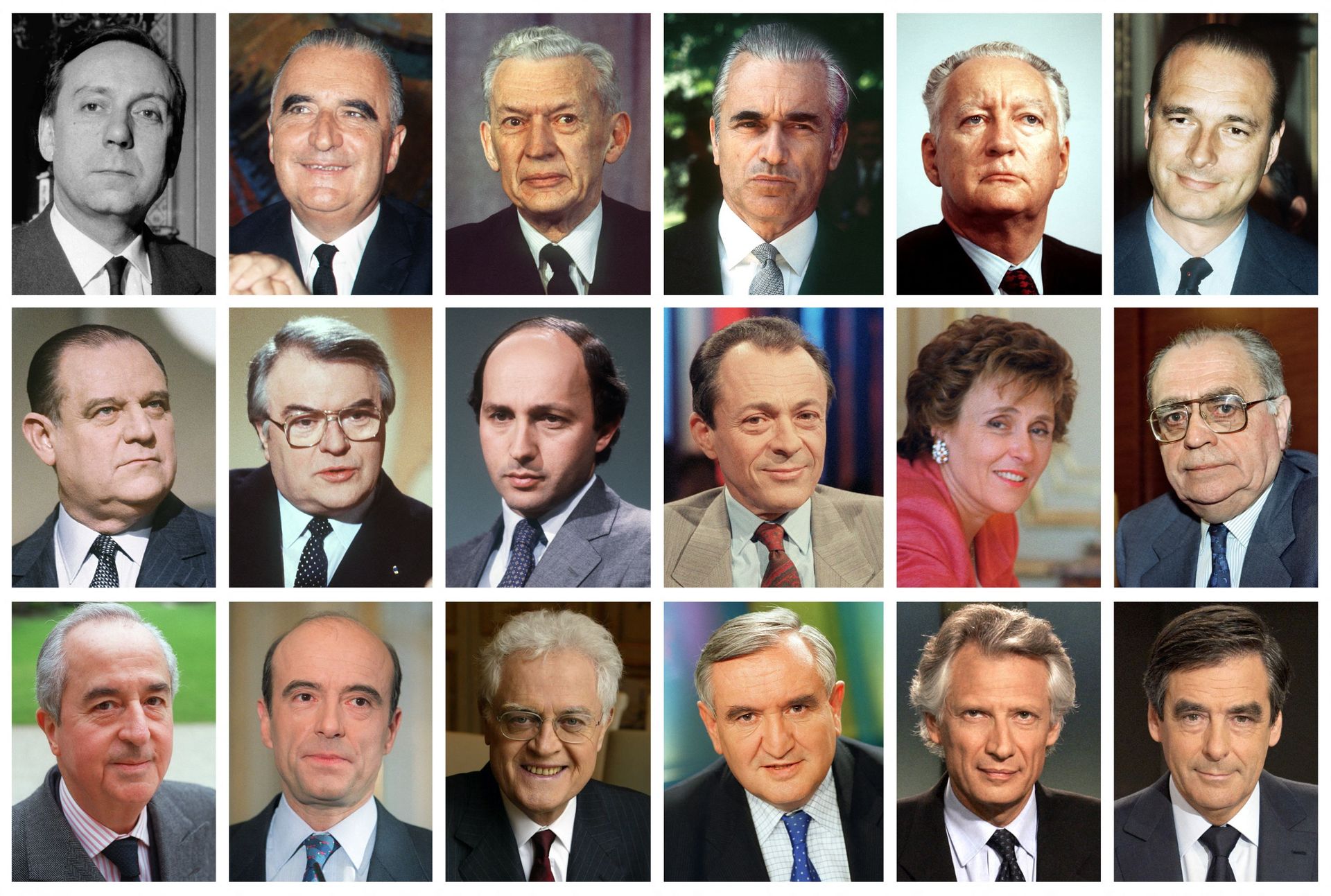 Premiers ministres français de 1958 à 2012