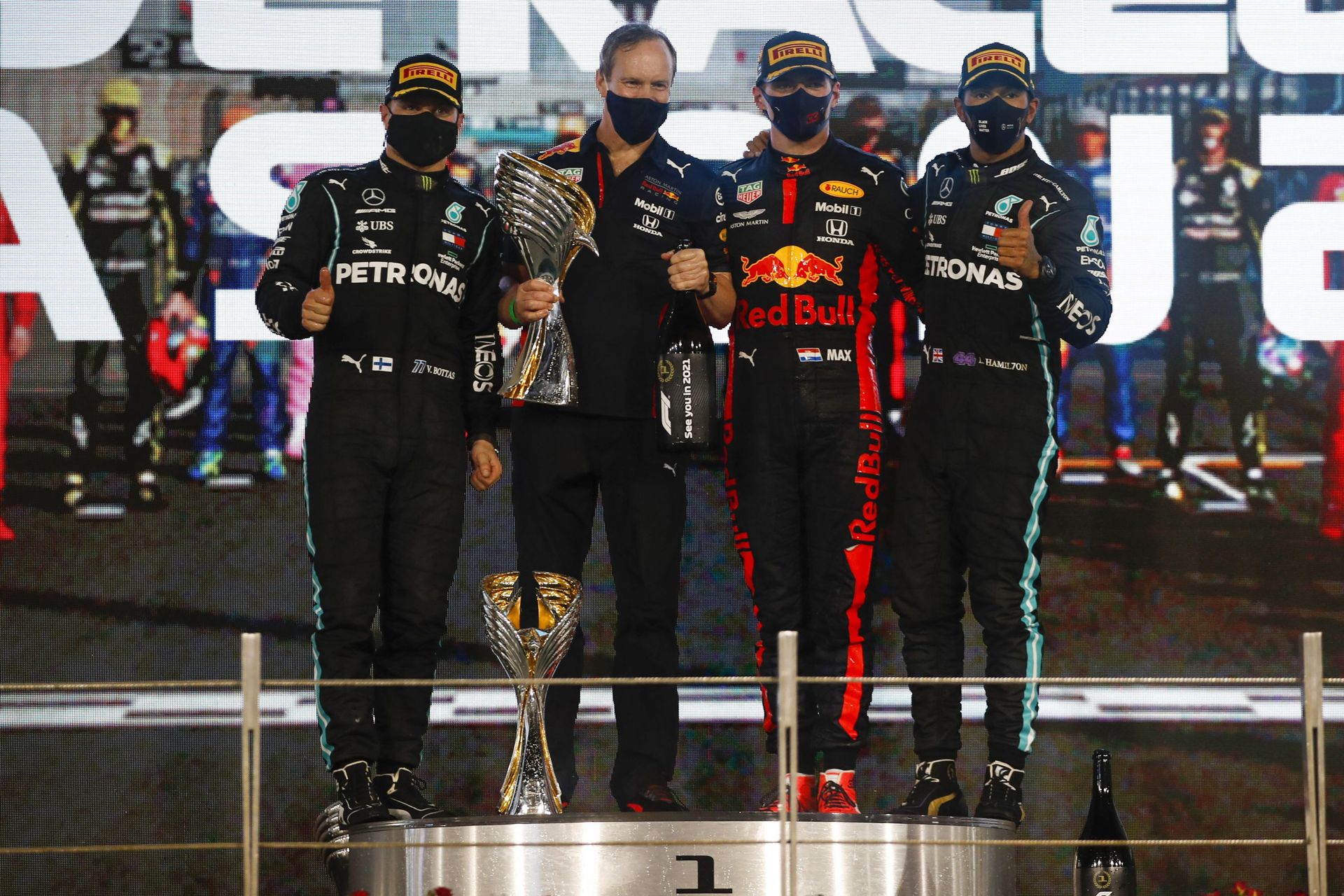 Le podium du Grand Prix d'Abu Dhabi 2020