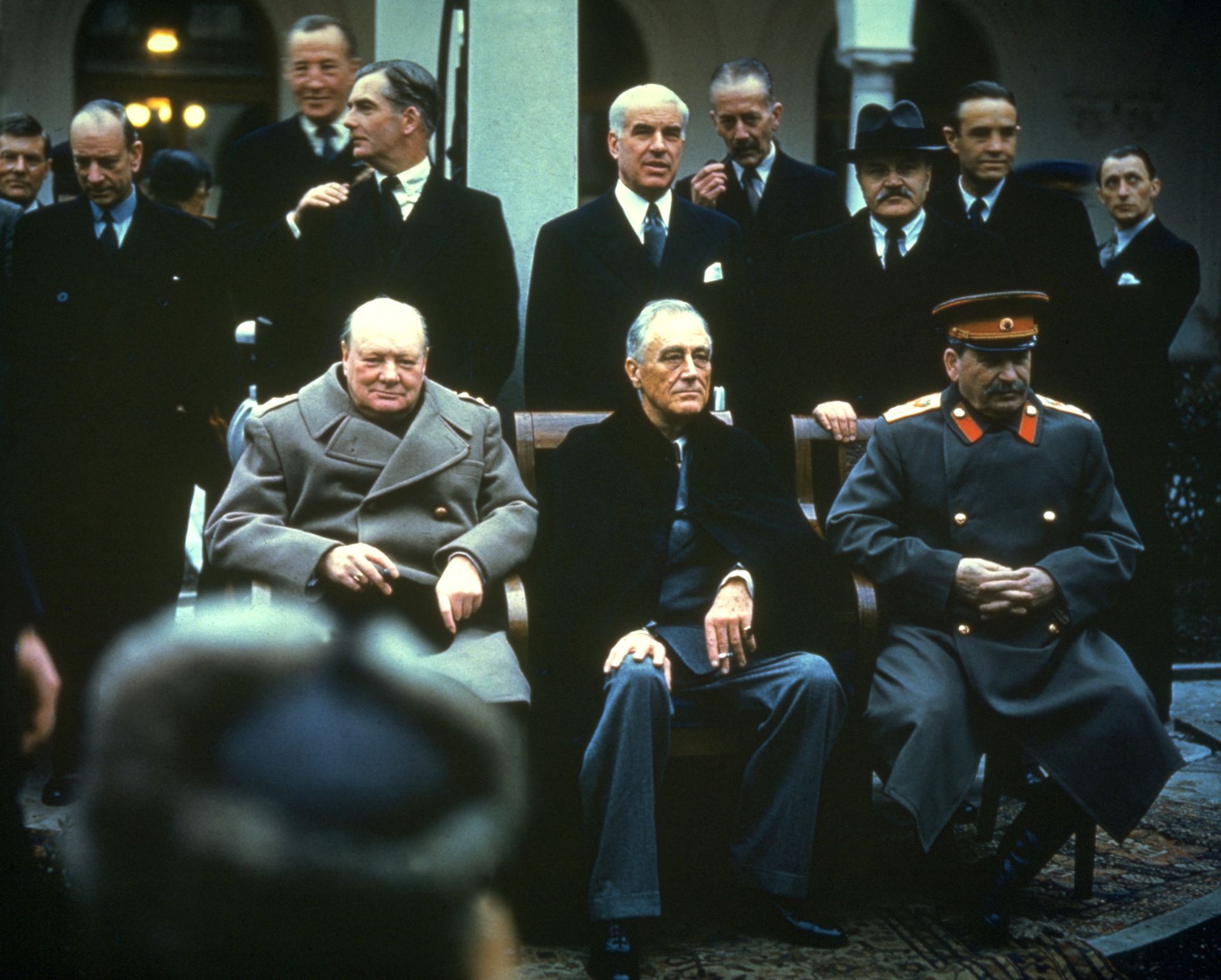 En 1945, "les Trois Grands" à la Conférence de Yalta : Churchill, Roosevelt et Staline.
