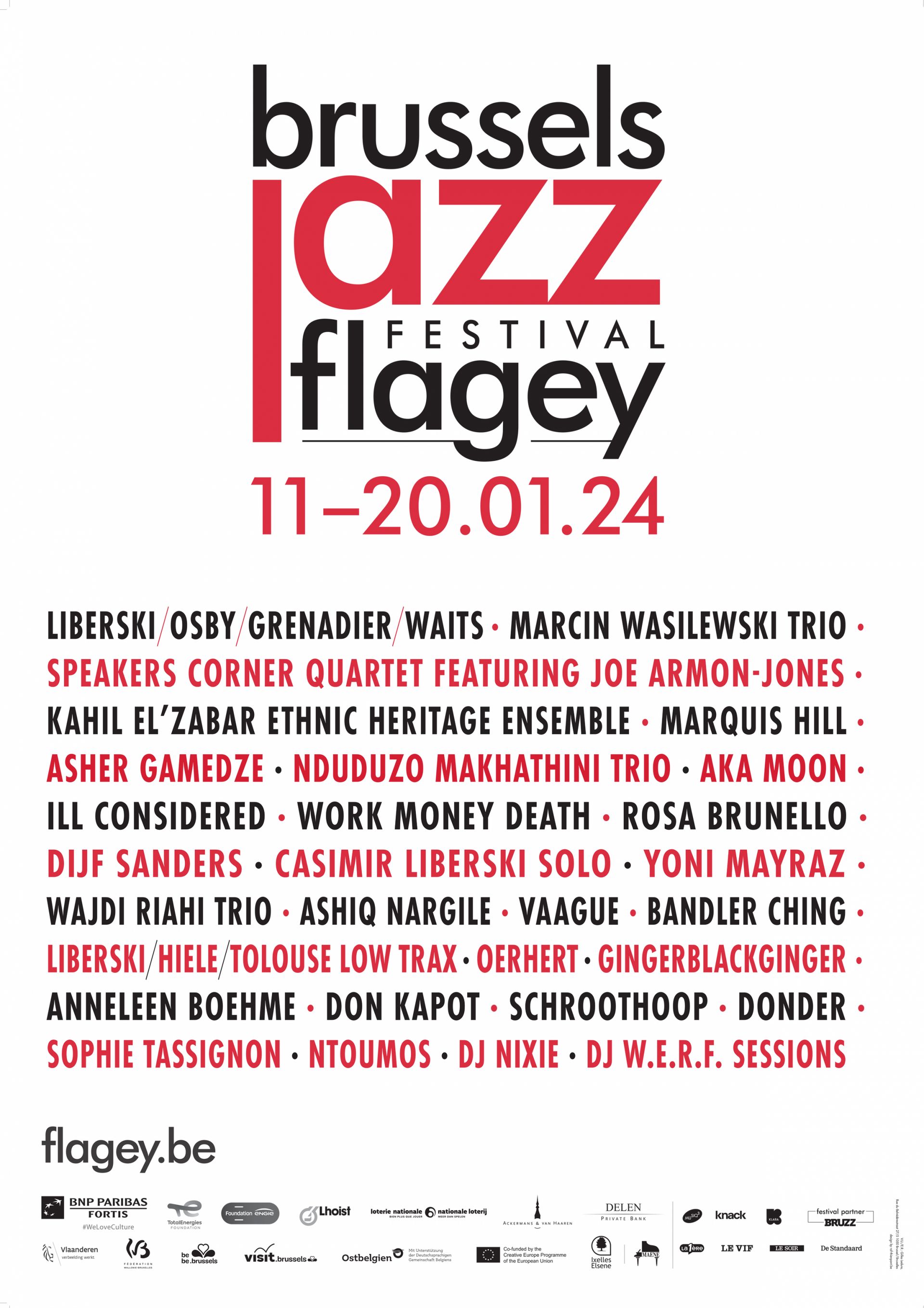 Brussels Jazz Festival à Flagey, du 11 au 20 janvier 2024 - RTBF Actus