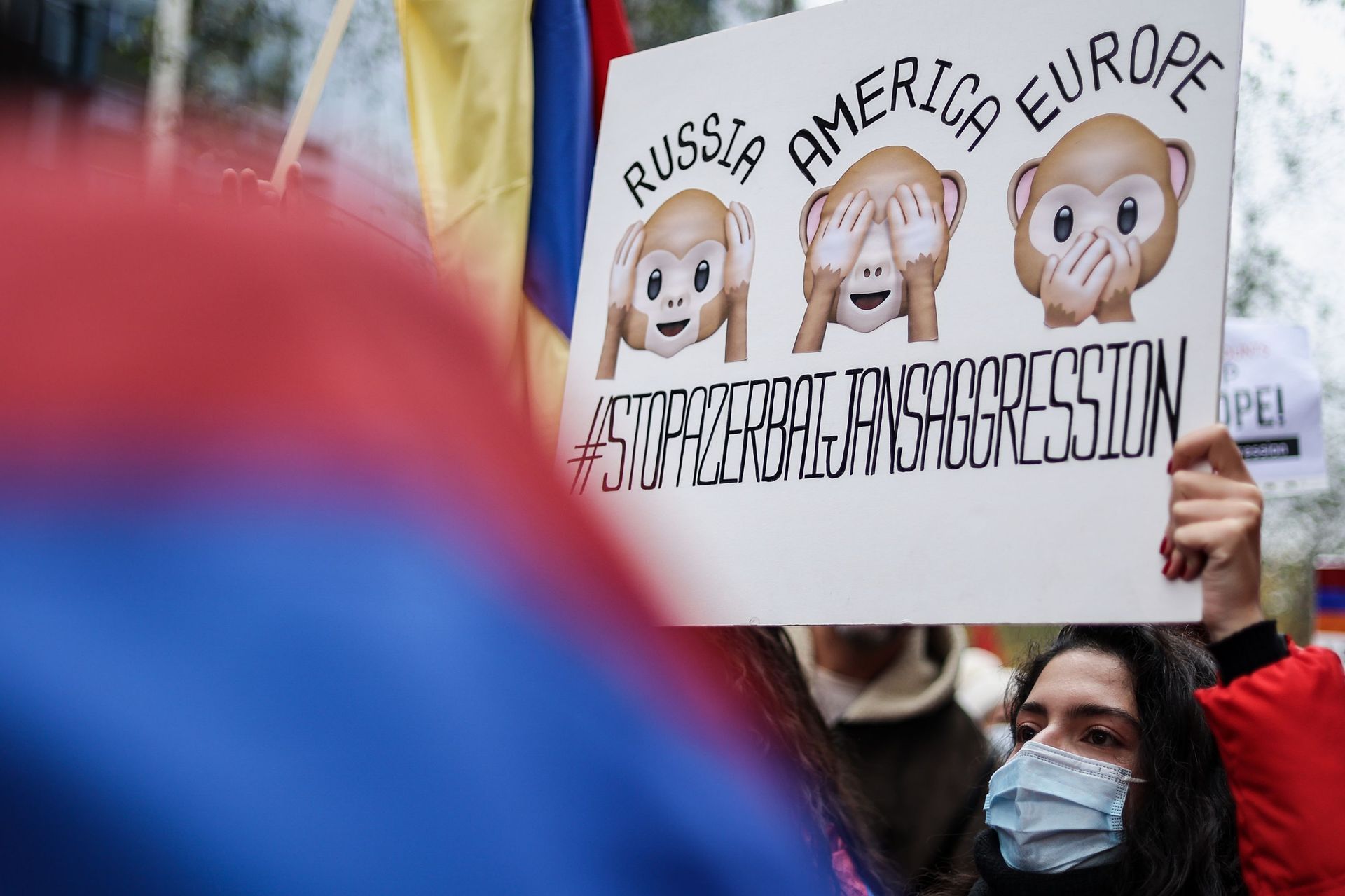 Images prise dans la manifestation de la communauté arménienne à Bruxelles, ce 7 octobre