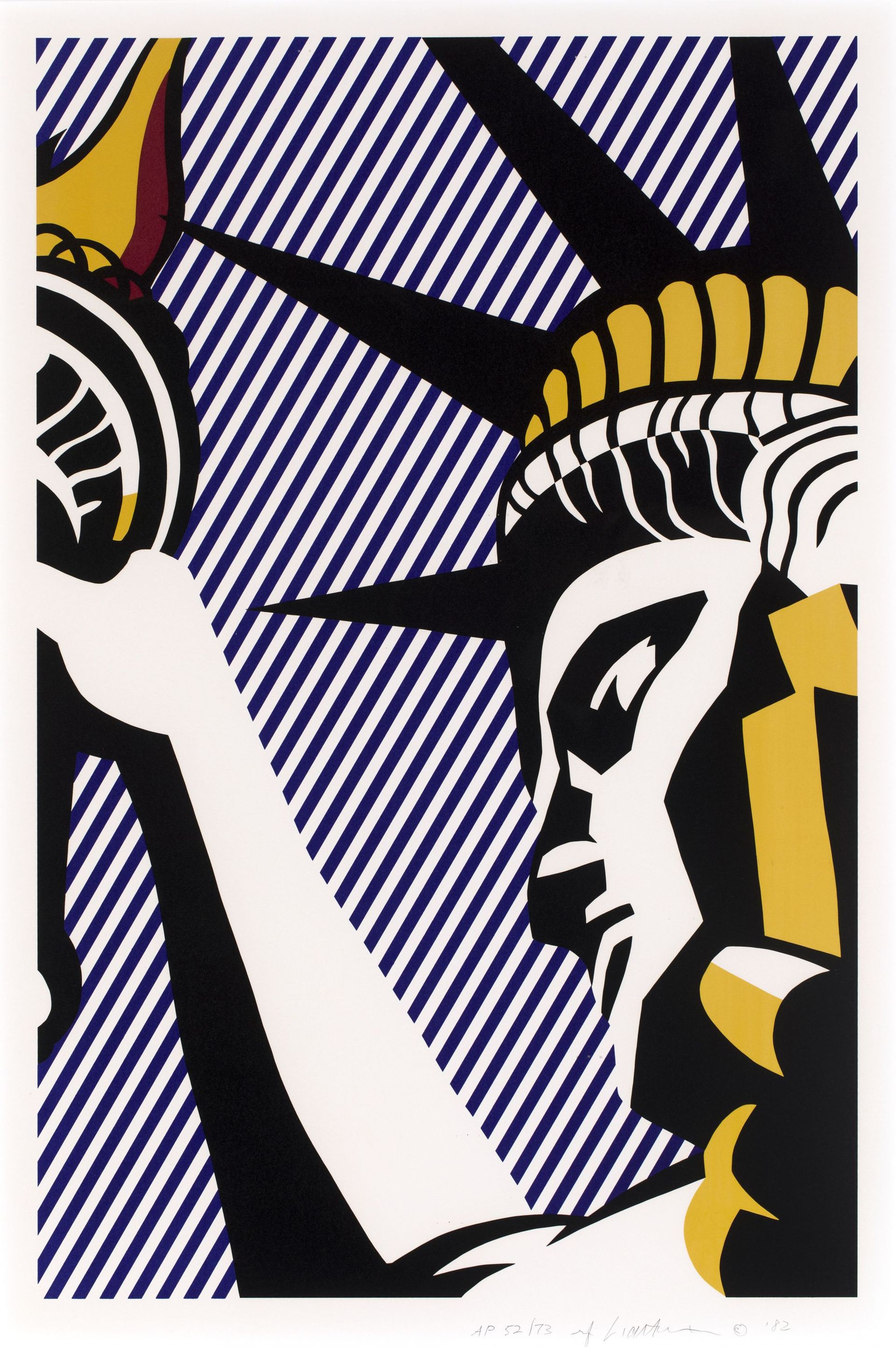 Roy Lichtenstein, I Love Liberty, 1982 Sérigraphie sur papier Arches 88 97.5 x 68.8 cm Collection Lex Harding