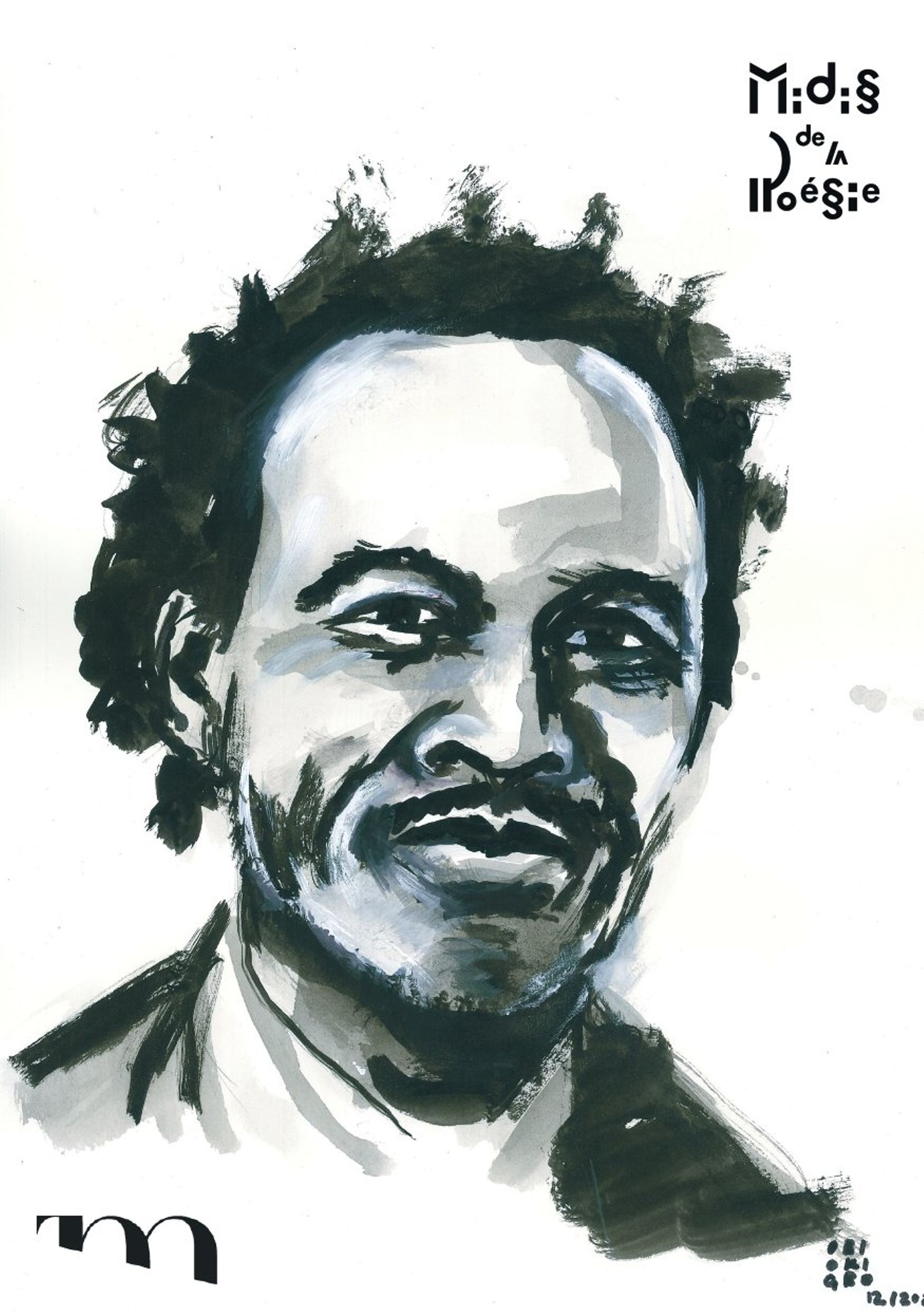 L'affiche du spectacle : un portrait de Bob Kaufman, réalisé par Obi Okigbo.