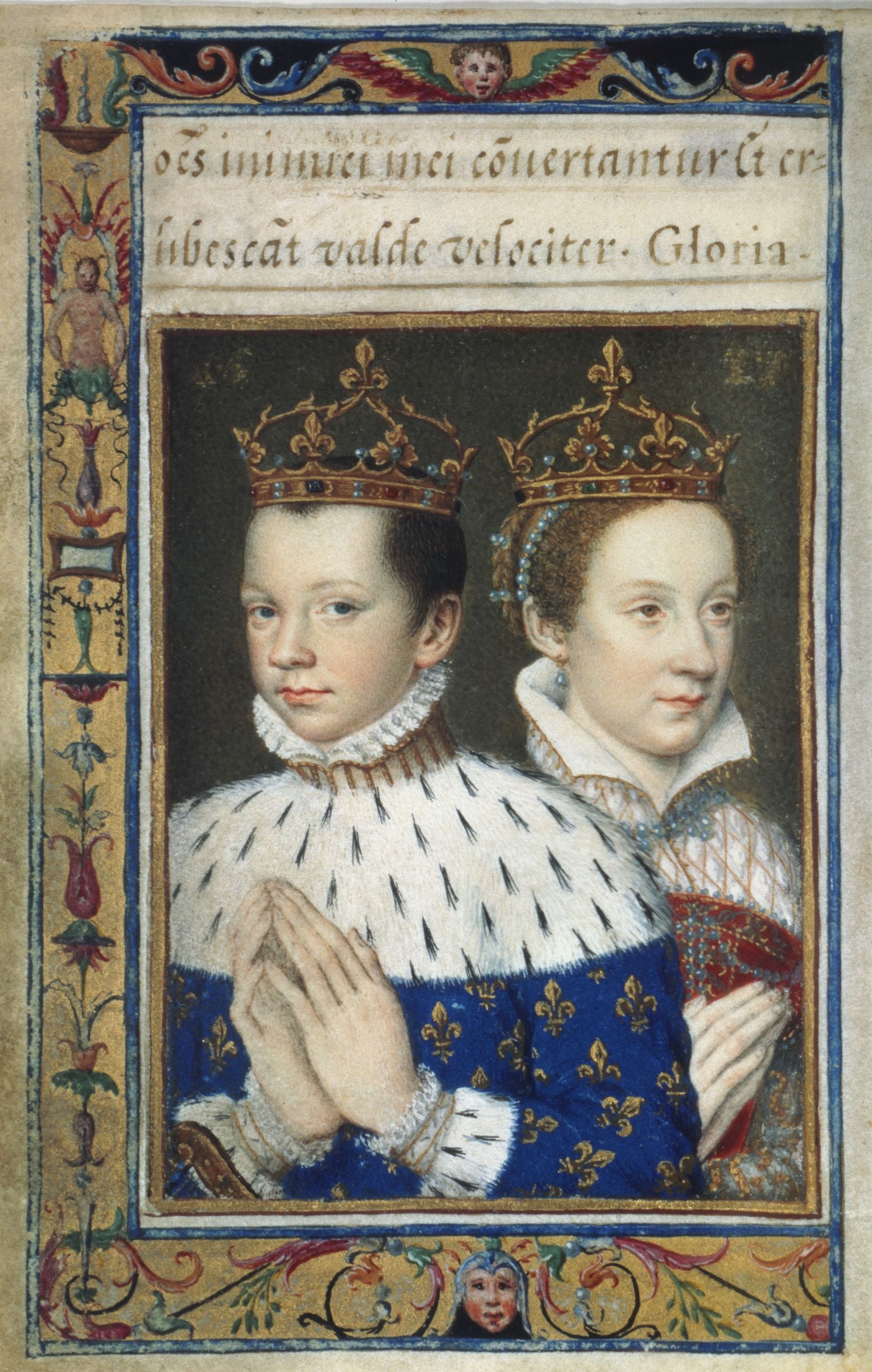 François II et Marie Stuart, miniature du Livre d’heures (1572-1575) de Catherine de Médicis, BNF Paris. 
