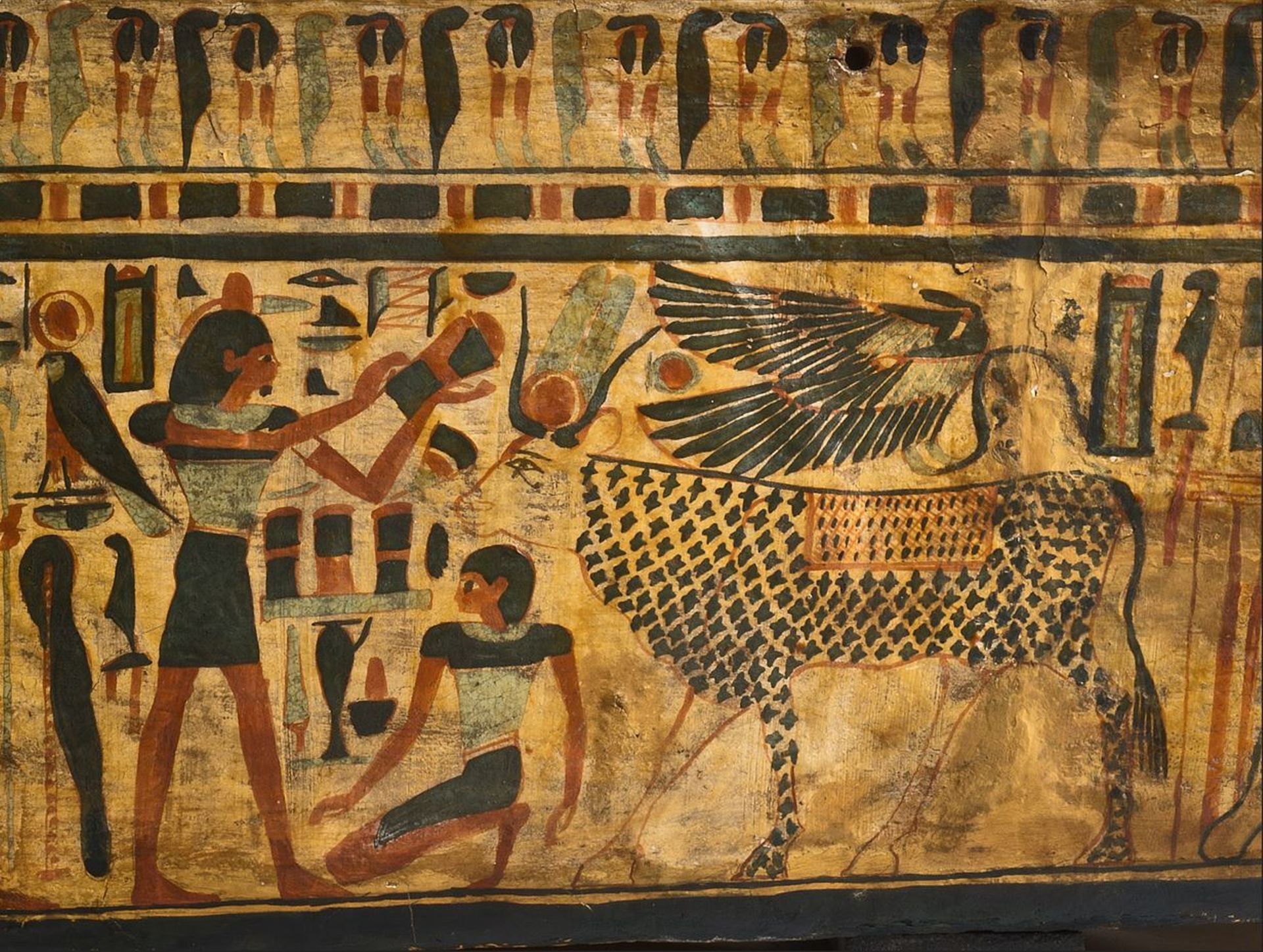 Détail d’un cercueil de la Deuxième cachette de Deir el-Bahari – 21e dynastie (vers 950 avant notre ère).

